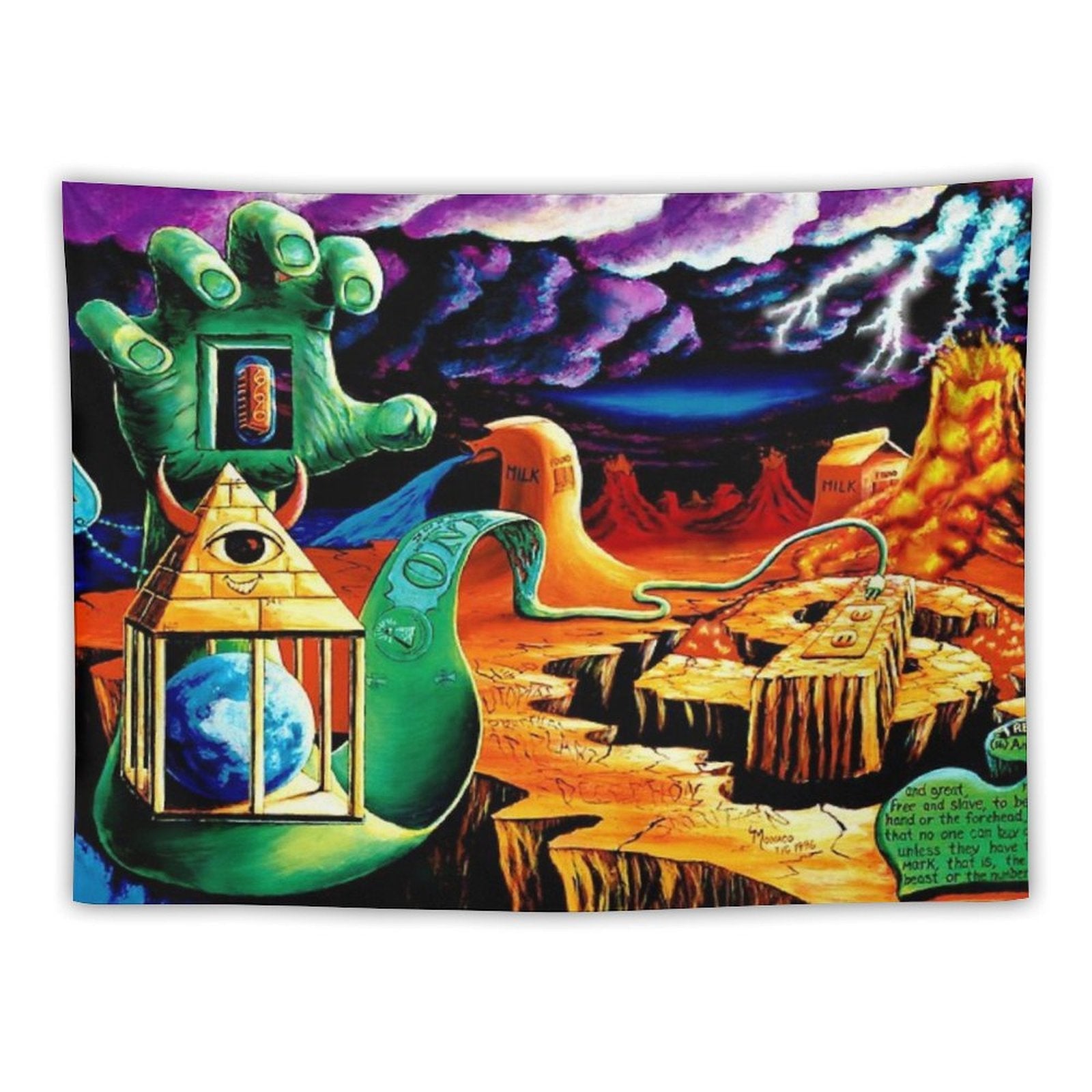 Trippy Psychedelic Surreal Cool Hippie Blacklight Decor Vincent Monaco Tapestry