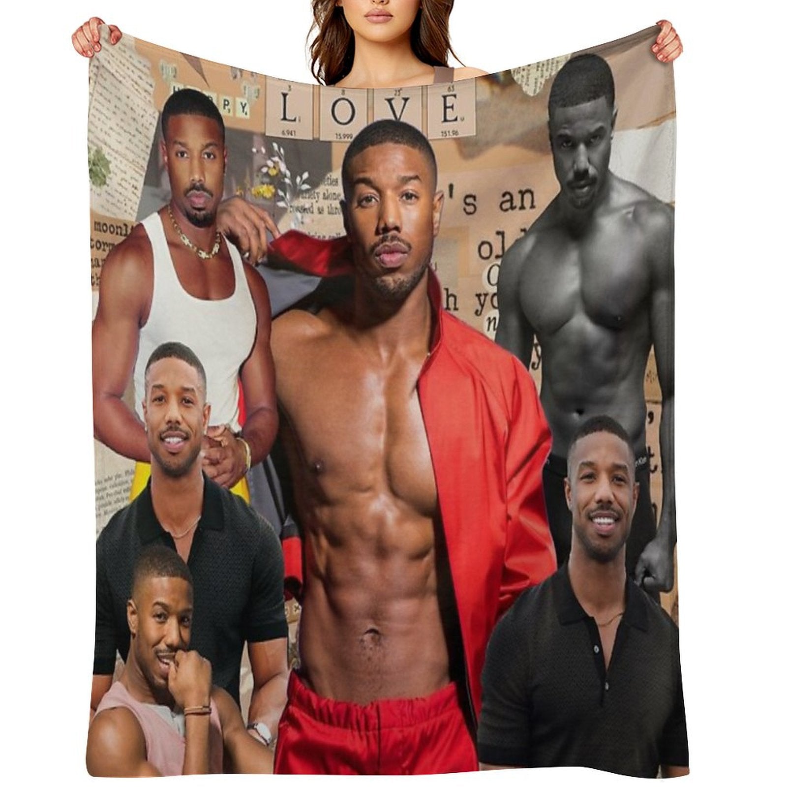 Michael B. Jordan Photo Collage Throw Blanket