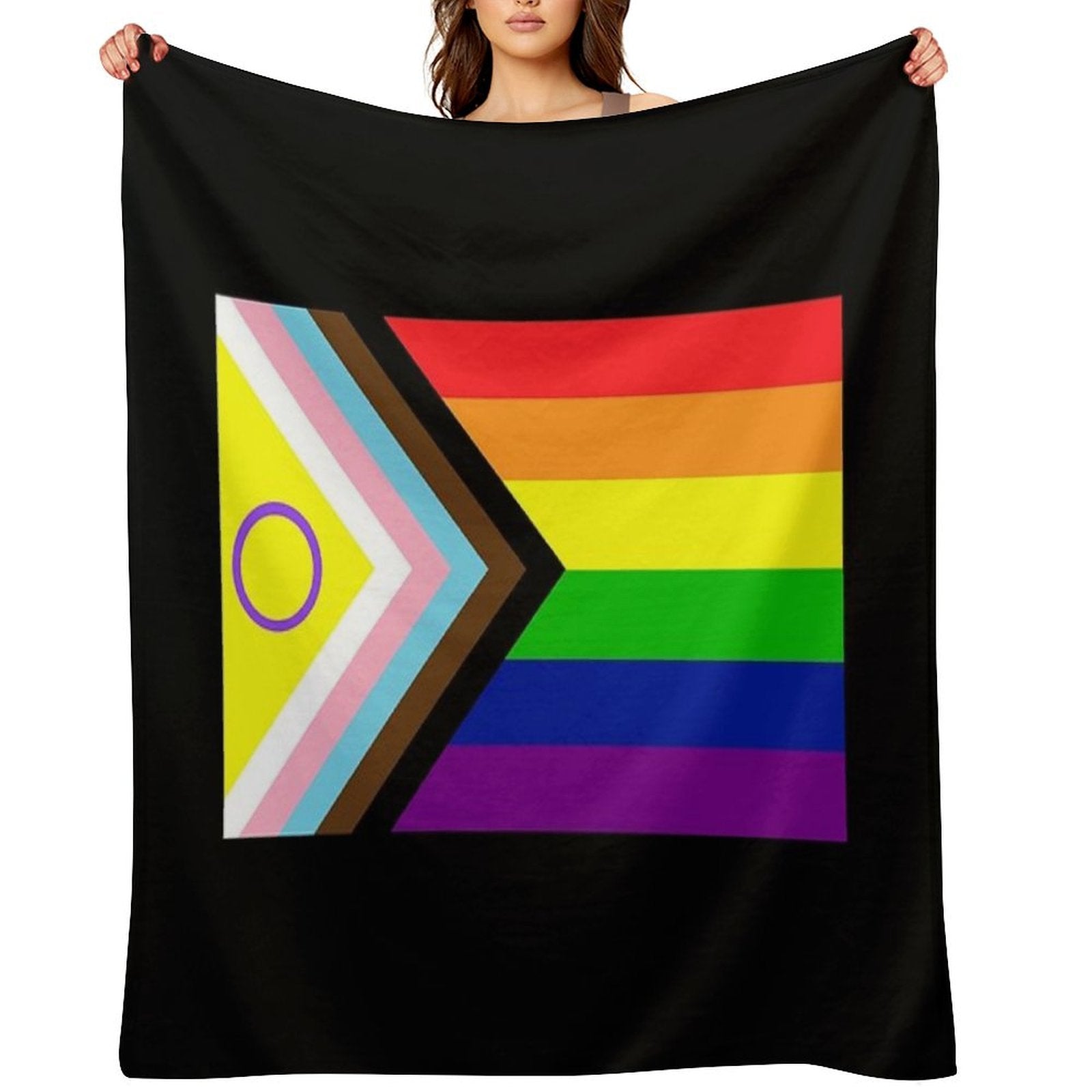 2021 Intersex-Inclusive Progress Pride Flag Throw Blanket
