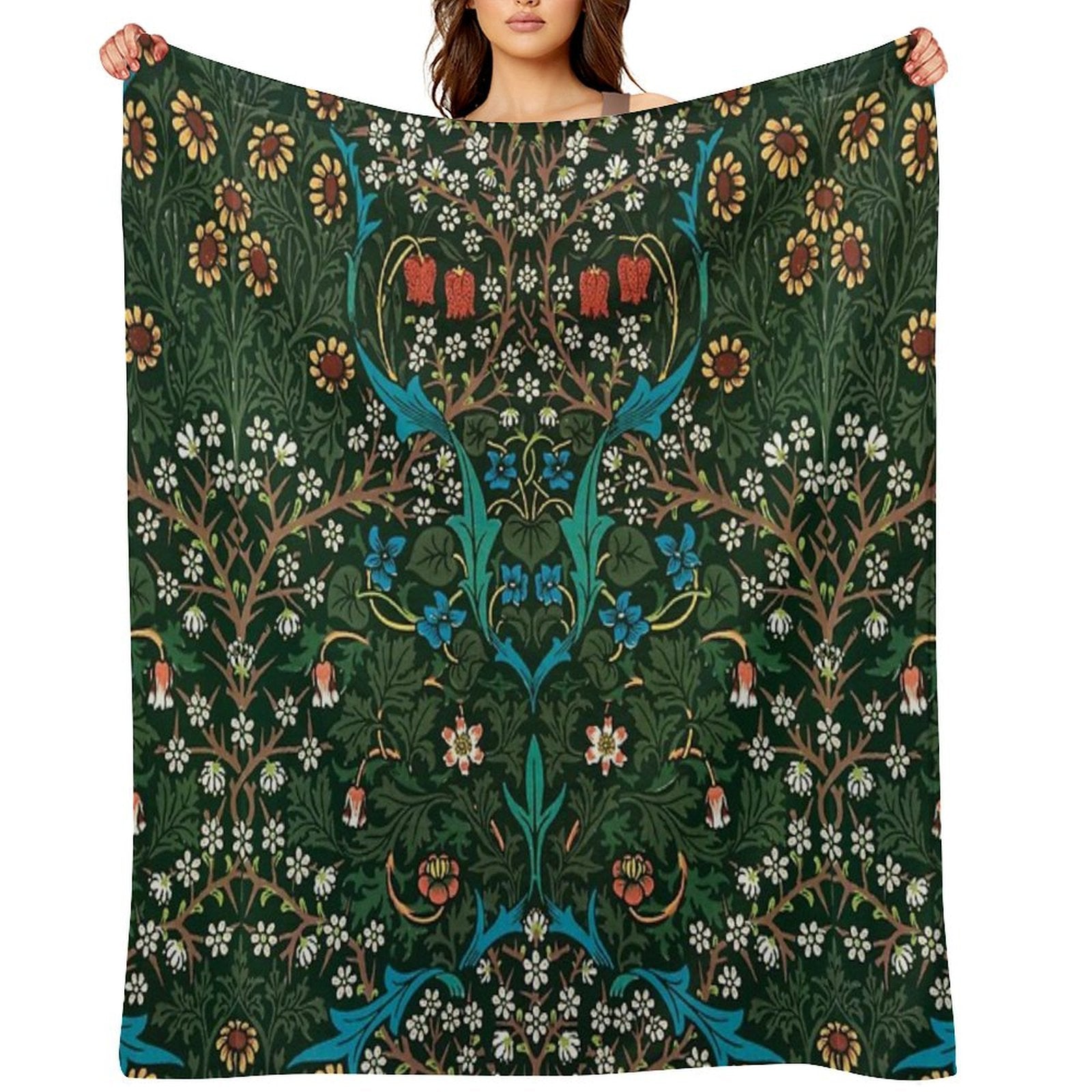 Blackthorn by William Morris, 1892 Throw Blanket