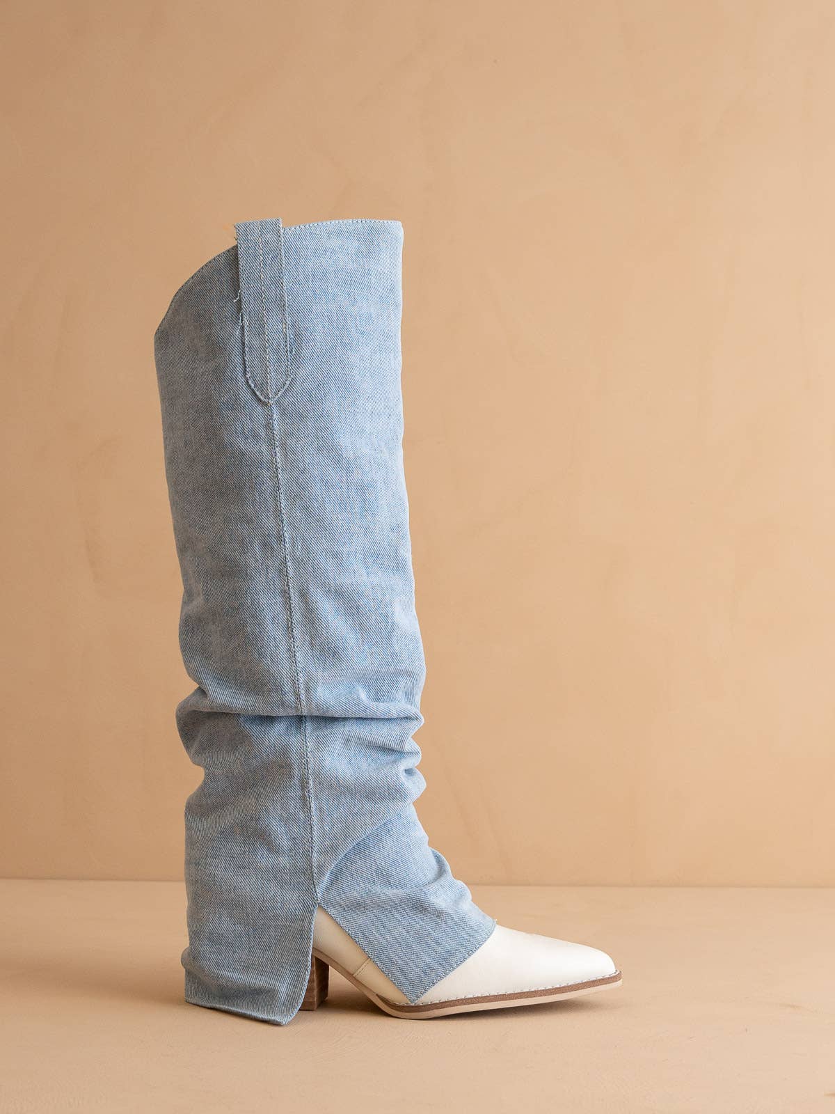The Thea Denim | Fold Over Slit Jean Boot by Oasis Society