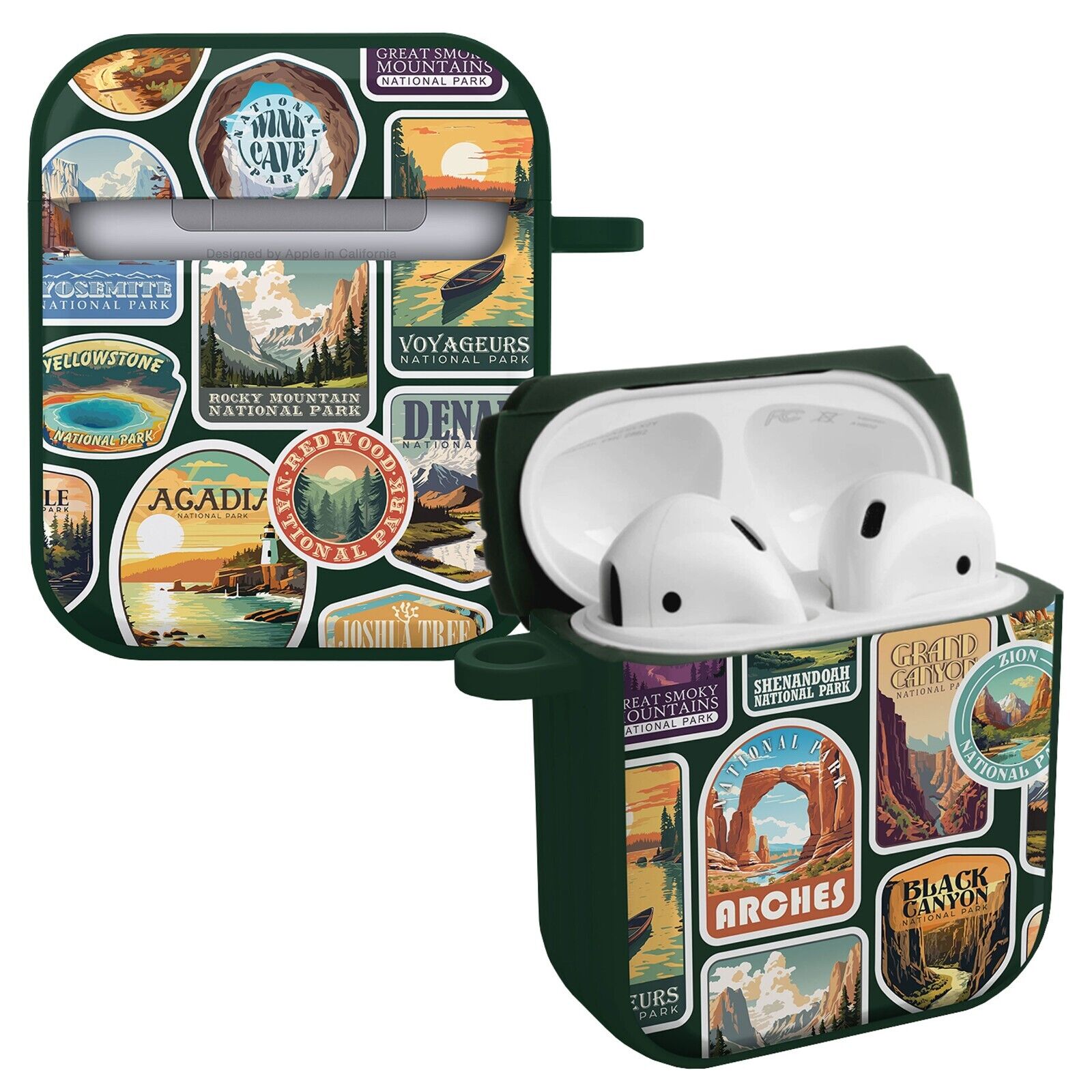 National Parks Stickers HDX Apple Airpods Gen 1 &amp;amp; 2 Case Cover