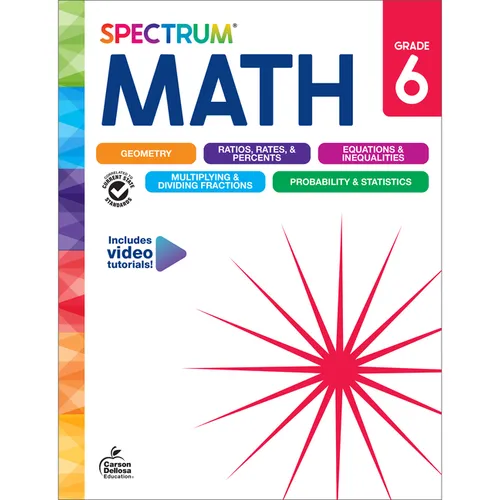 Spectrum Math Workbook, Grade 6 - Paperback