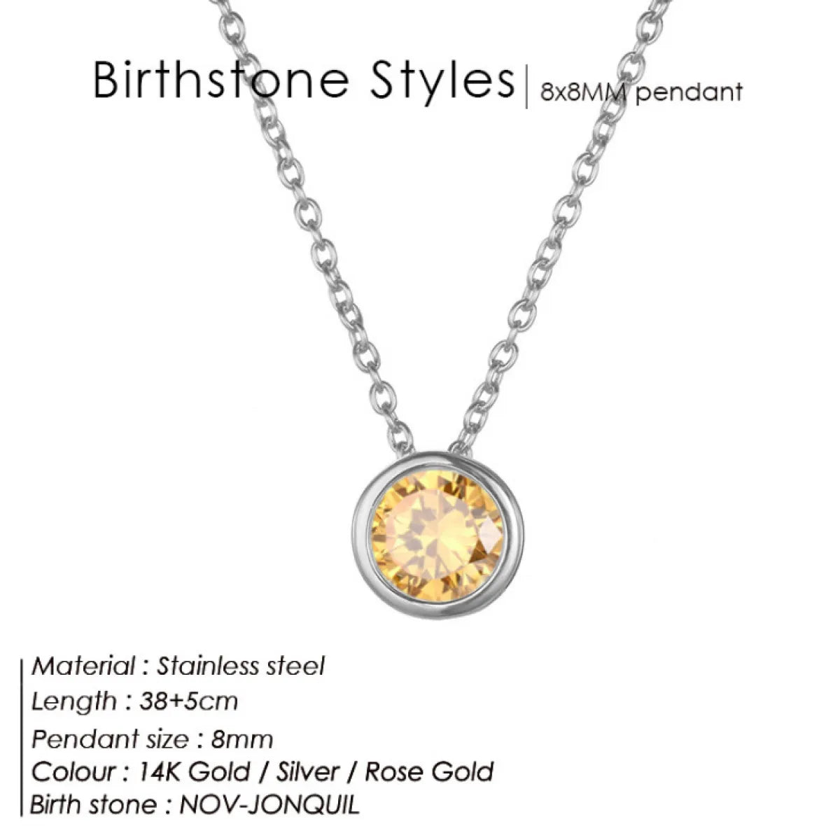 Style Loft Collection Stainless Steel Birth Gemstone Necklace
