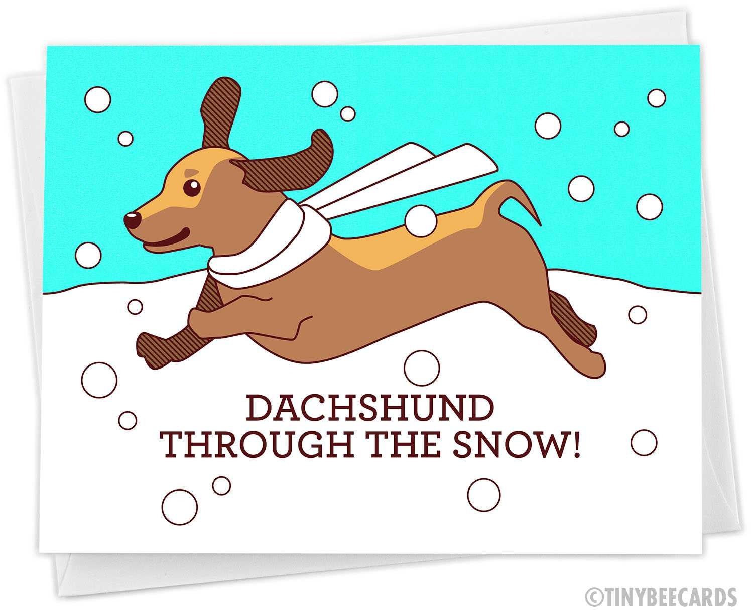 Dachshund Christmas Card &amp;quot;Dachshund through the Snow&amp;quot;