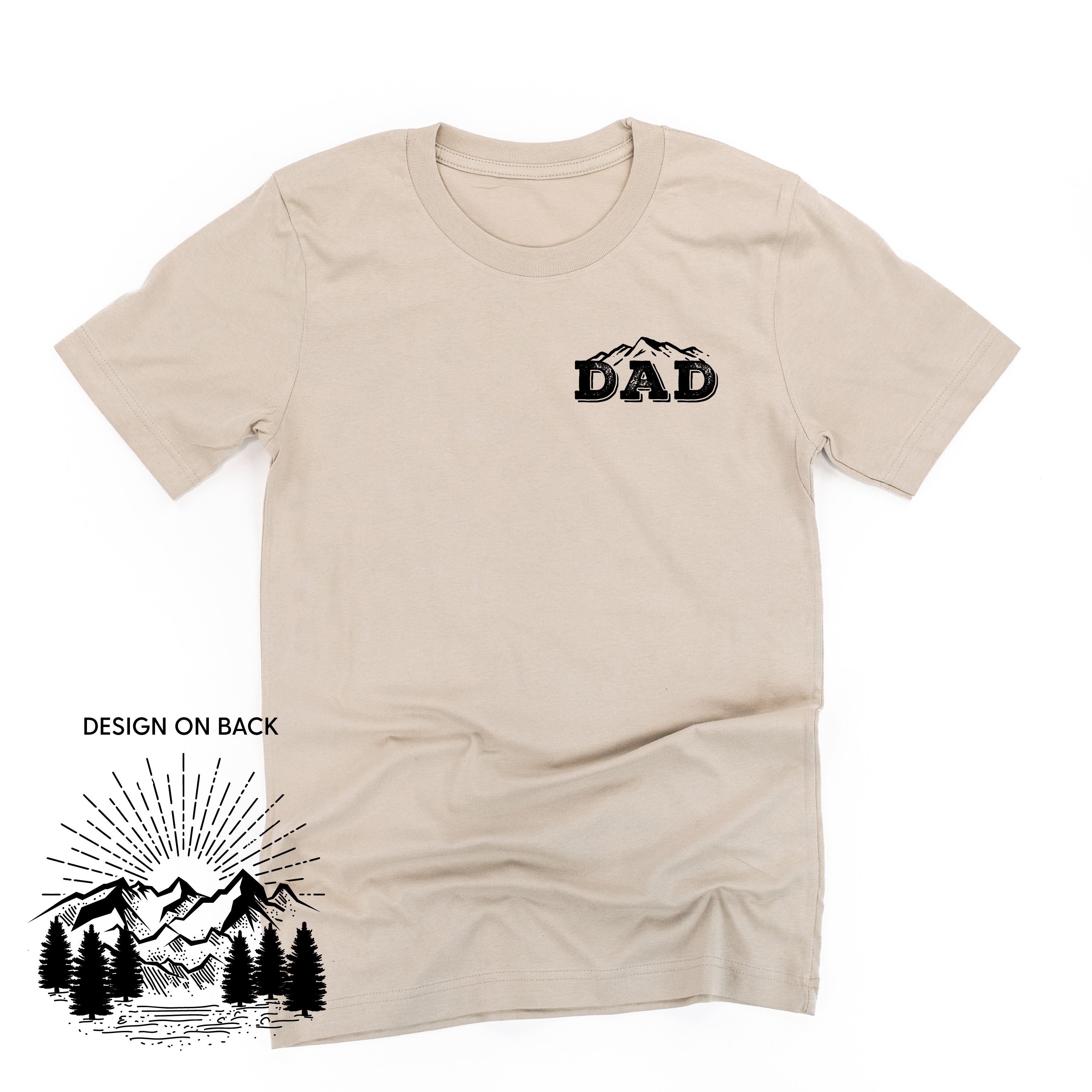 Dad w/ Mountains - Mountain Scene (pf&amp;amp;b) - Unisex Tee