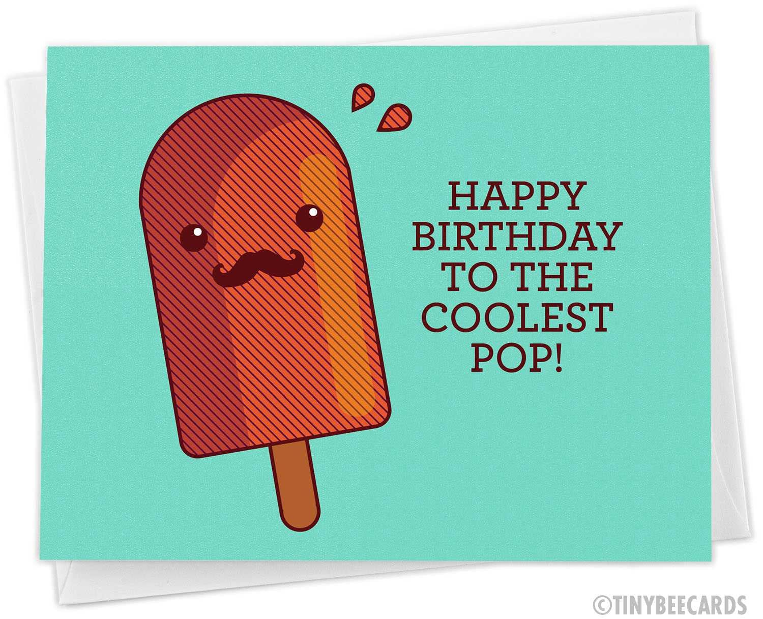 Dad Popsicle Birthday Card &amp;quot;Happy Birthday to the Coolest Pop!&amp;quot;