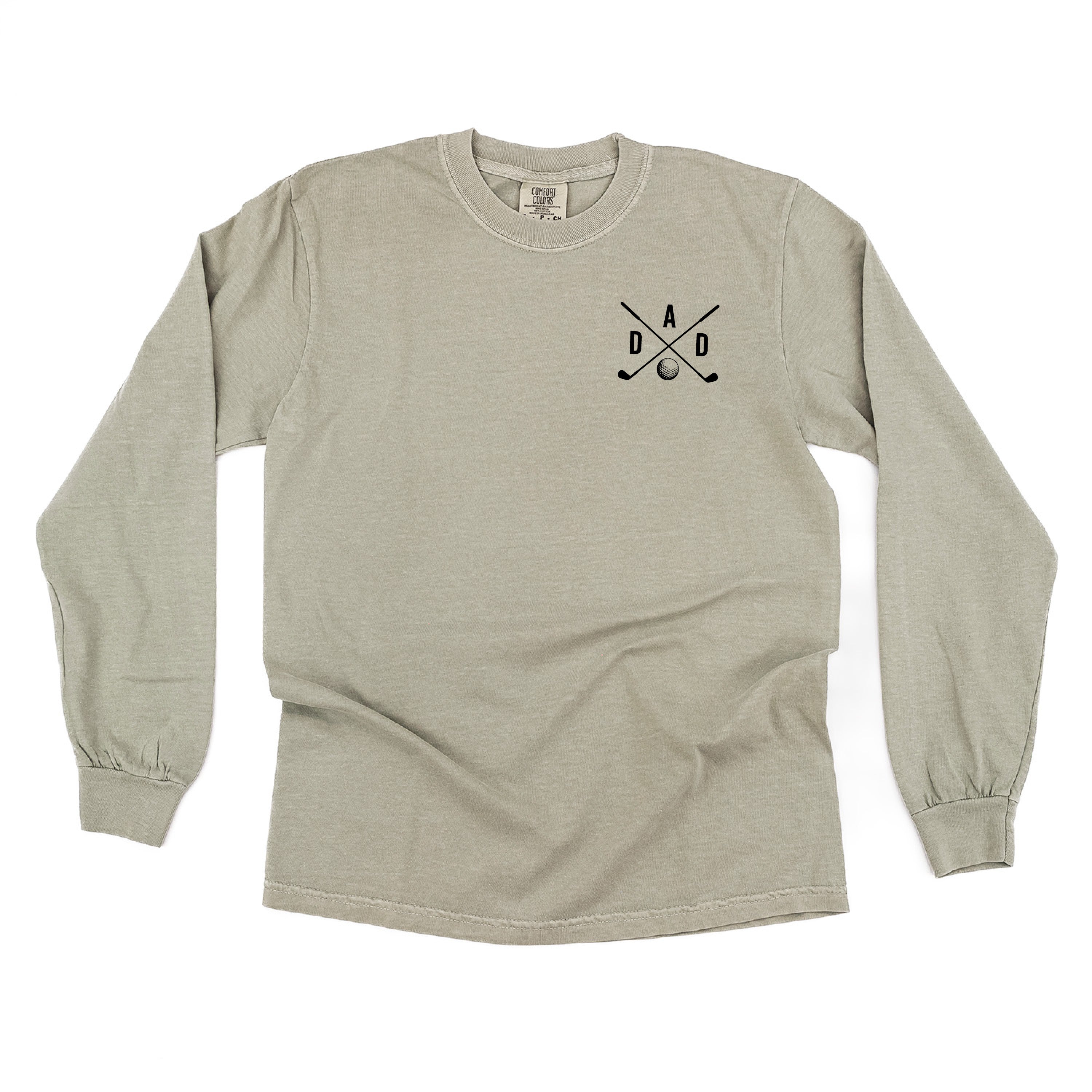 Dad - Gold Clubs (pocket) - Long Sleeve Comfort Colors Tee