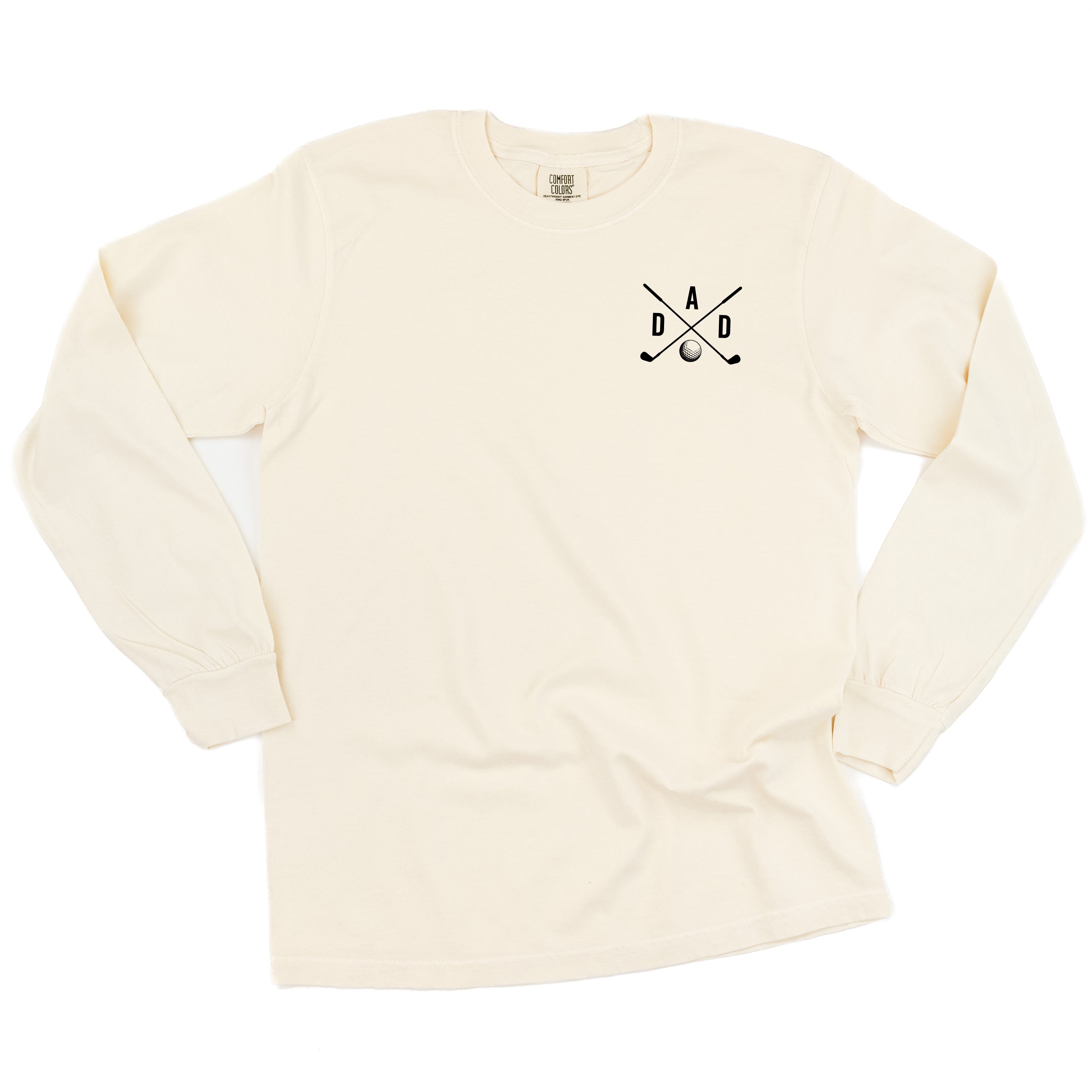 Dad - Gold Clubs (pocket) - Long Sleeve Comfort Colors Tee