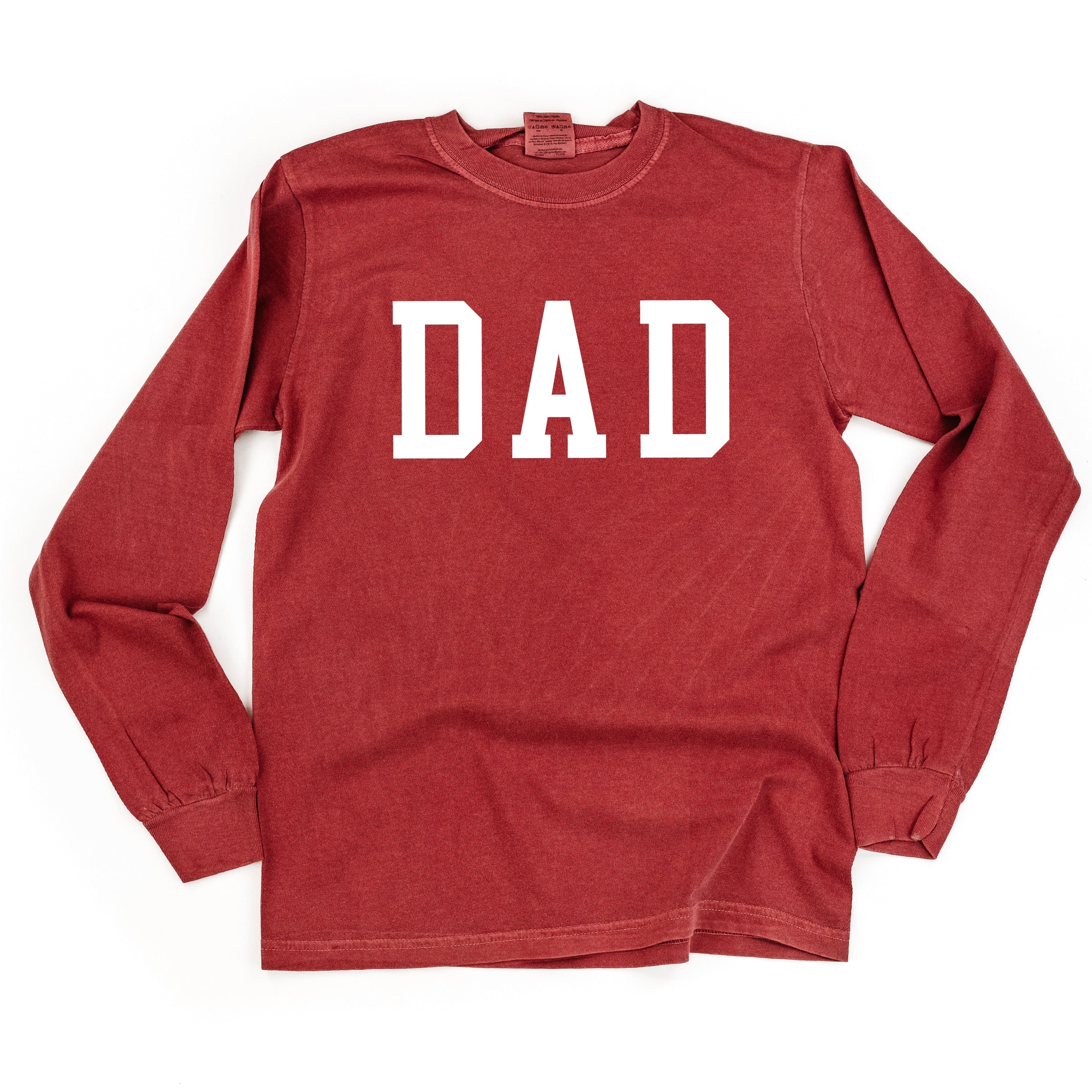 Dad - Varsity Straight Line - Long Sleeve Comfort Colors Tee