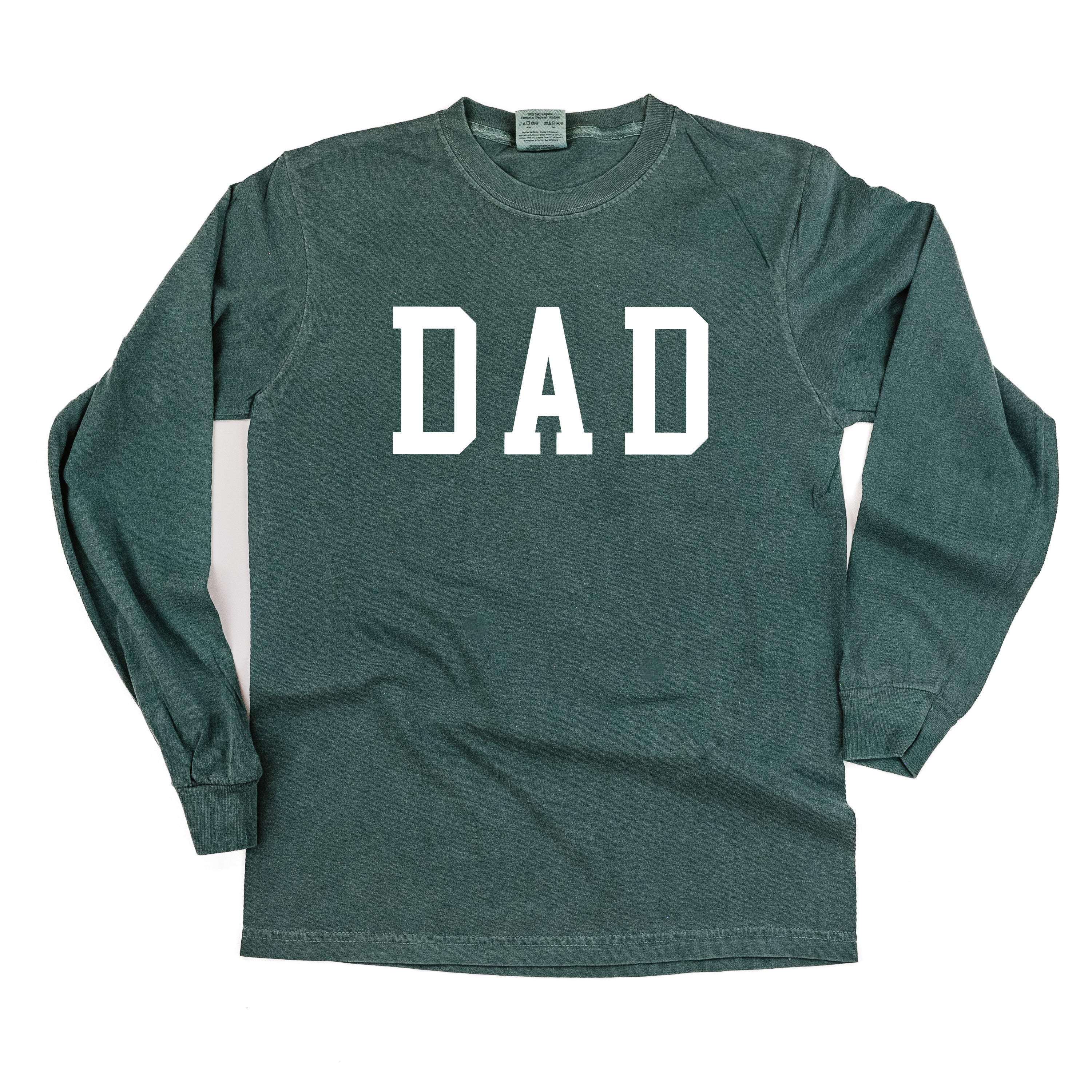Dad - Varsity Straight Line - Long Sleeve Comfort Colors Tee