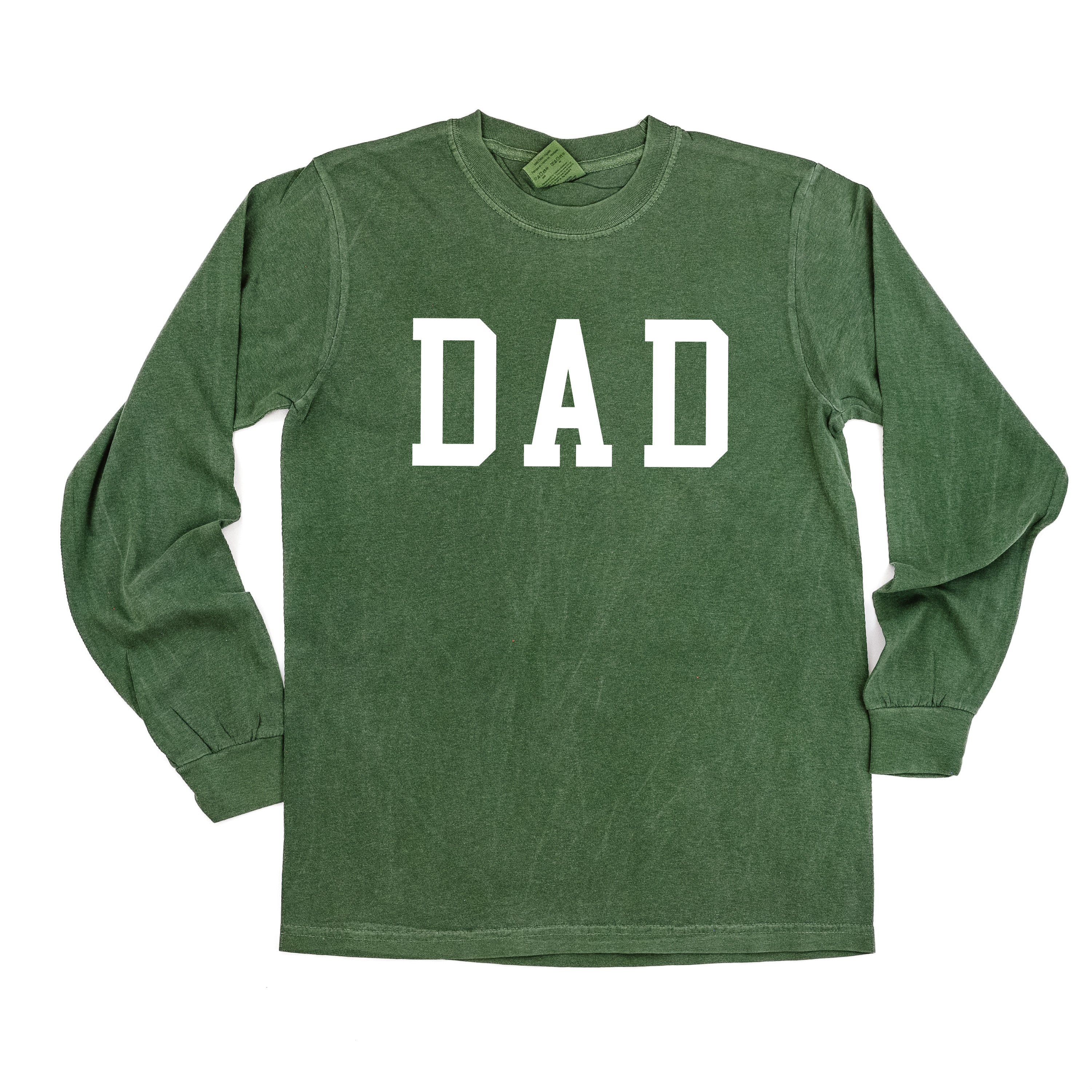 Dad - Varsity Straight Line - Long Sleeve Comfort Colors Tee