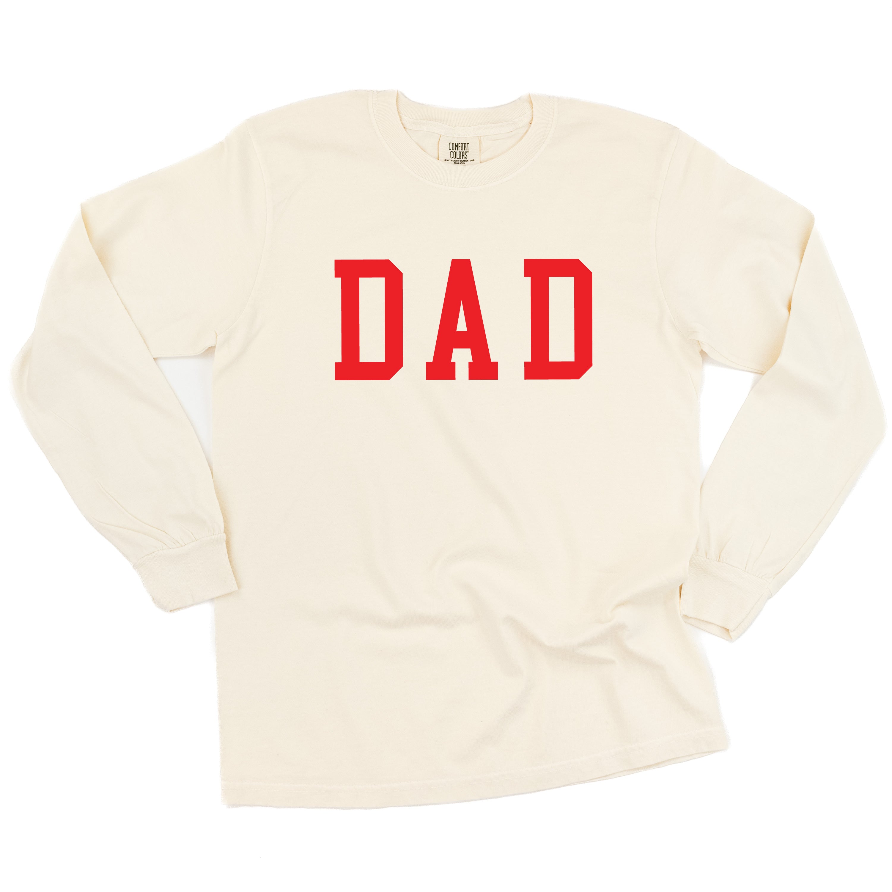 Dad - Varsity Straight Line - Long Sleeve Comfort Colors Tee
