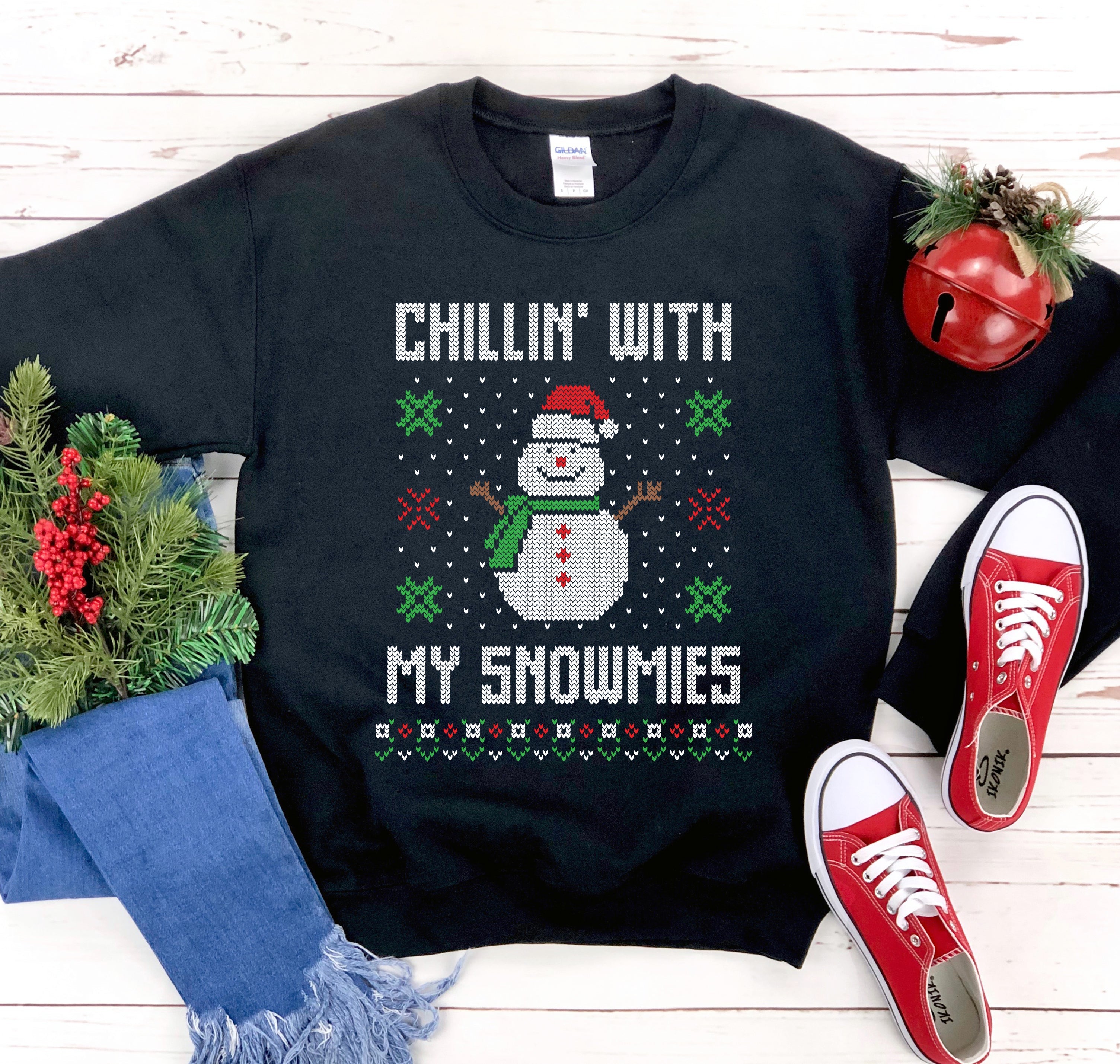 Chillin&amp;#39; With My Snowmies Christmas Sweatshirt - 4LibertyShop.com