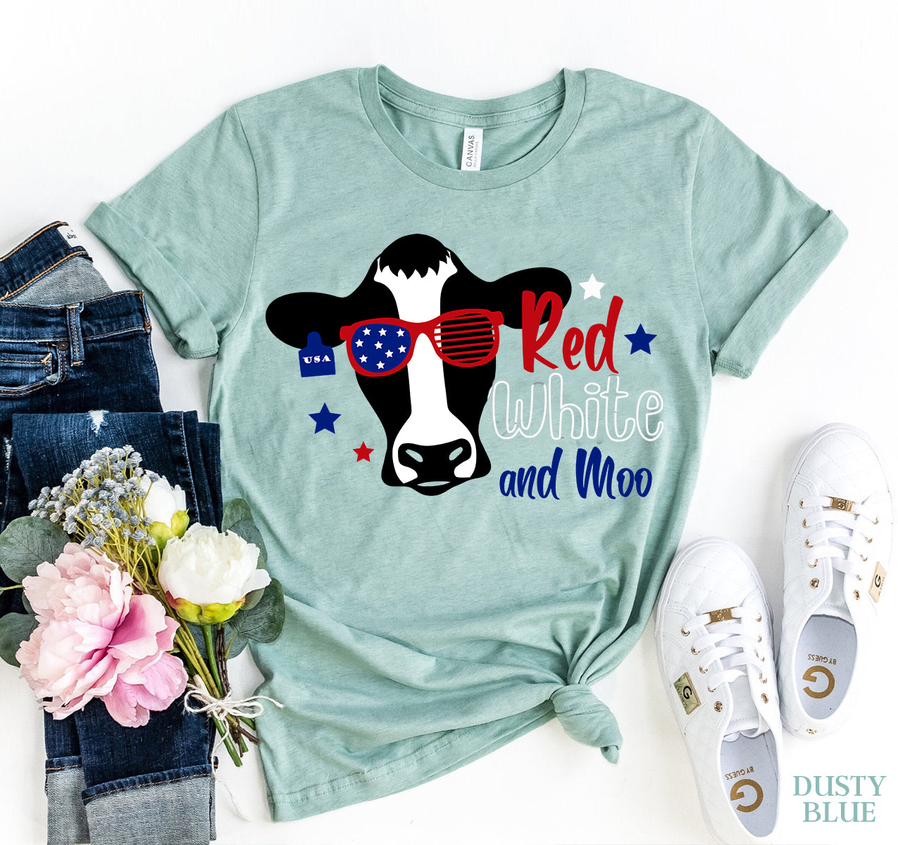 Red White Moo Tee