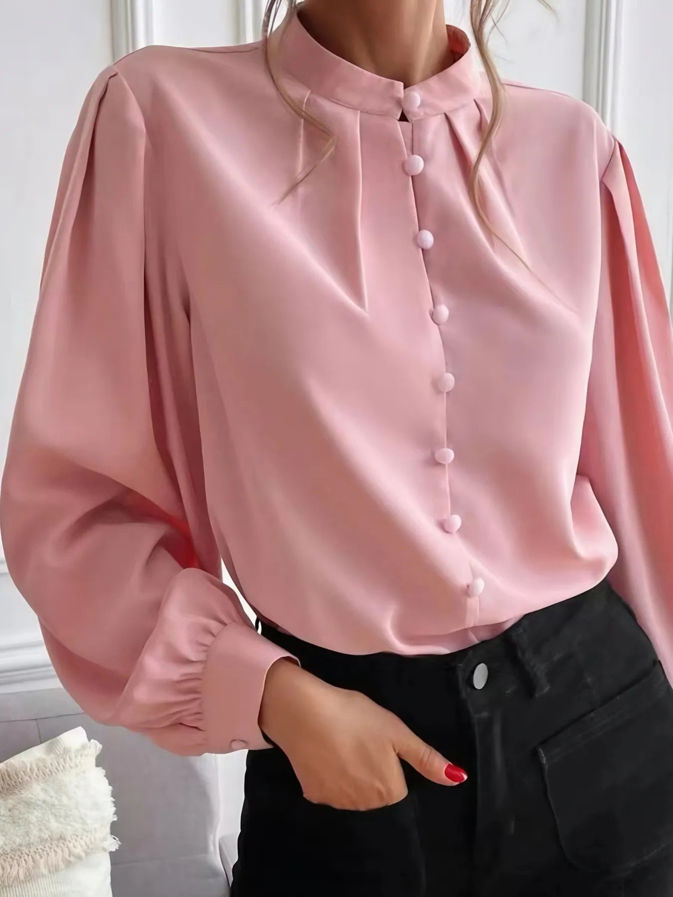 Button Up Long Sleeve Shirt 100 Percent Polyester Durable