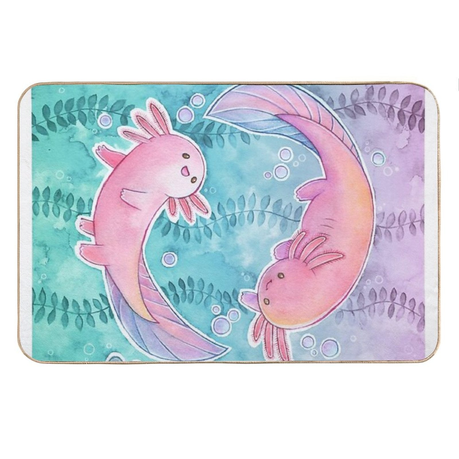 Super Cute Axolotl - Kawaii Bath Mat