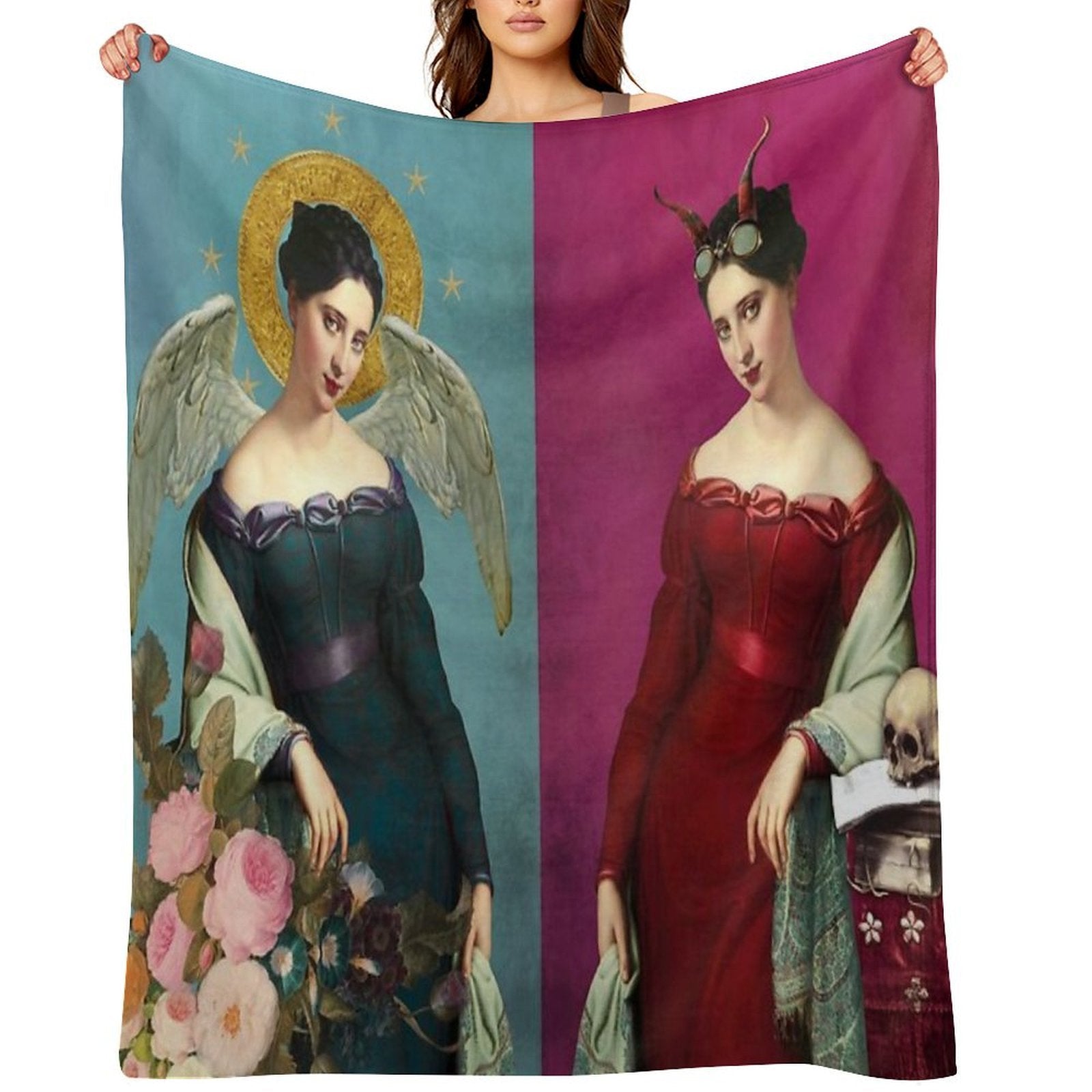Angel And Devil - Helping You Make Choices Throw Blanket