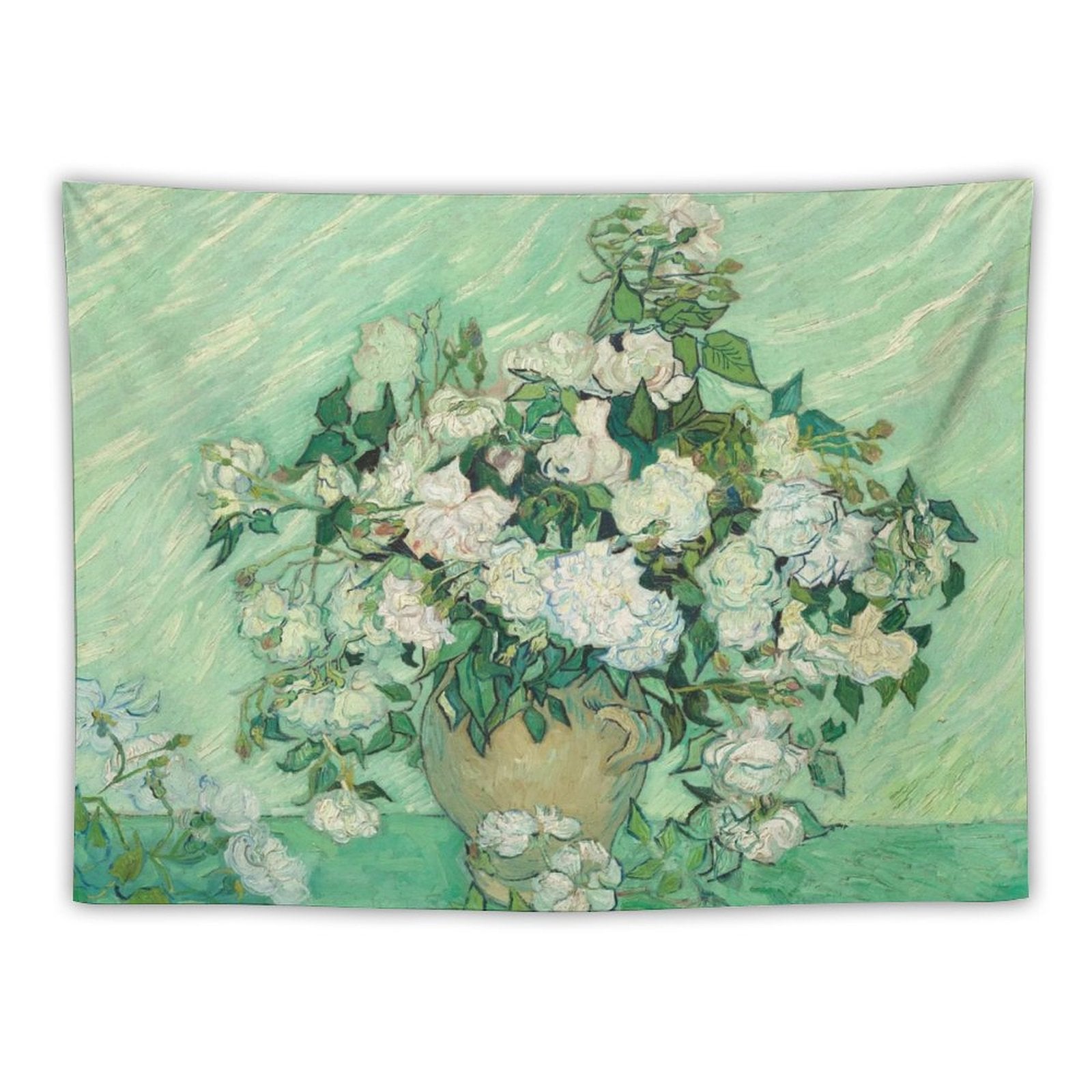 Van Gogh’s Vase with Pink Roses Tapestry