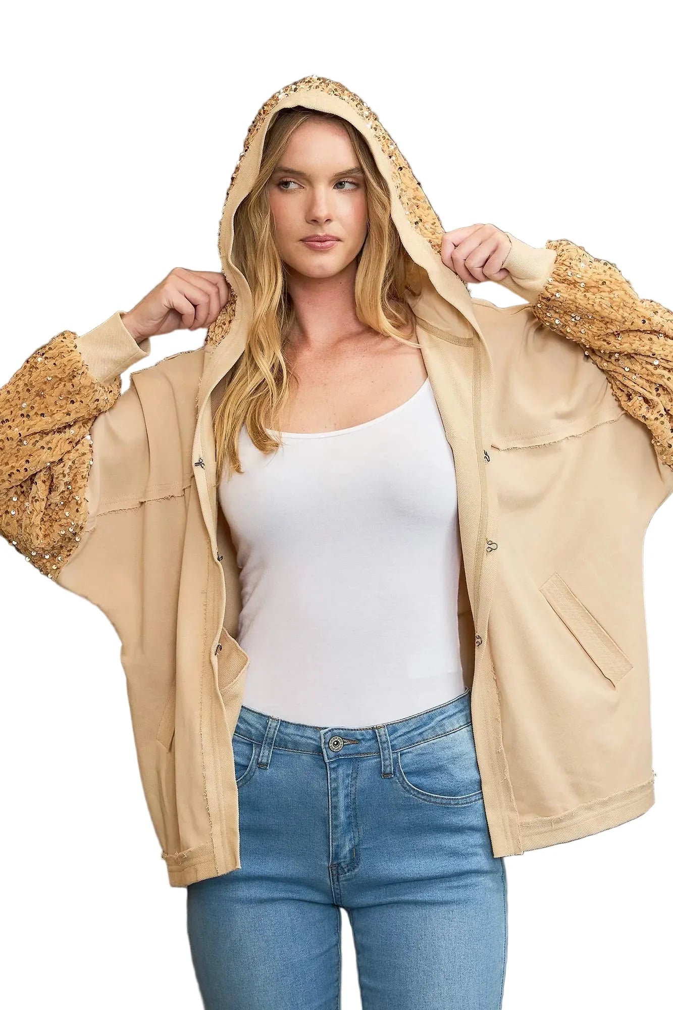 Garden Naked Sequined French Terry Jacket