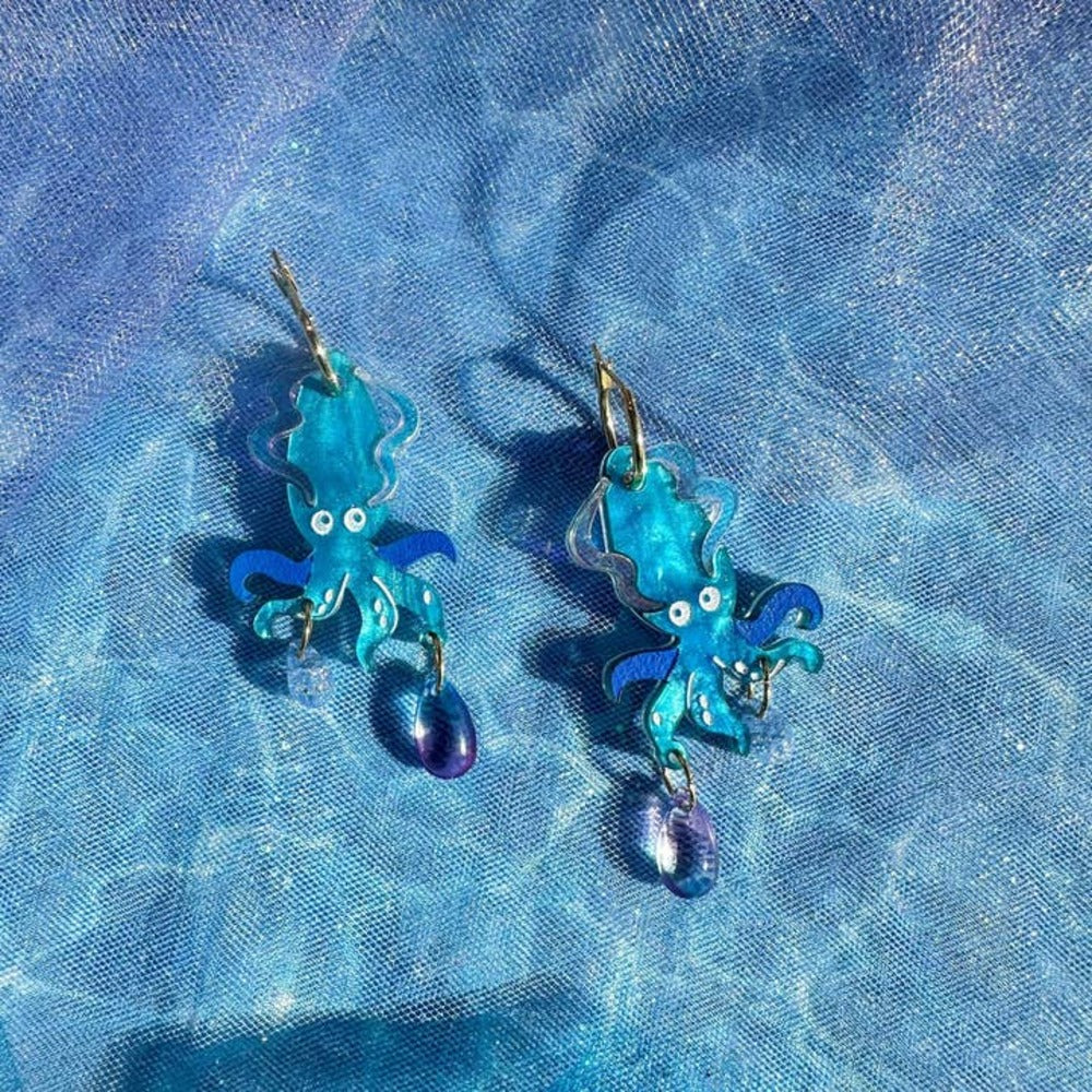 Deep Sea Squid Acrylic Earrings