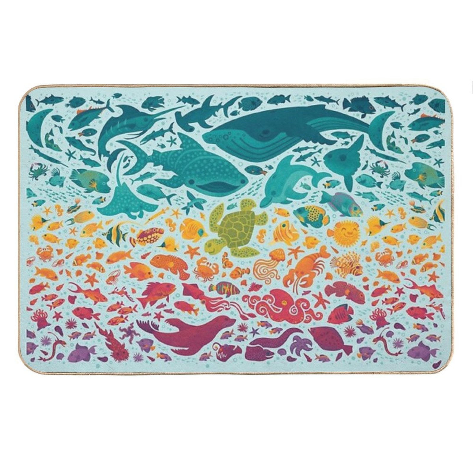 Aquatic Spectrum 2  Light Blue Bath Mat