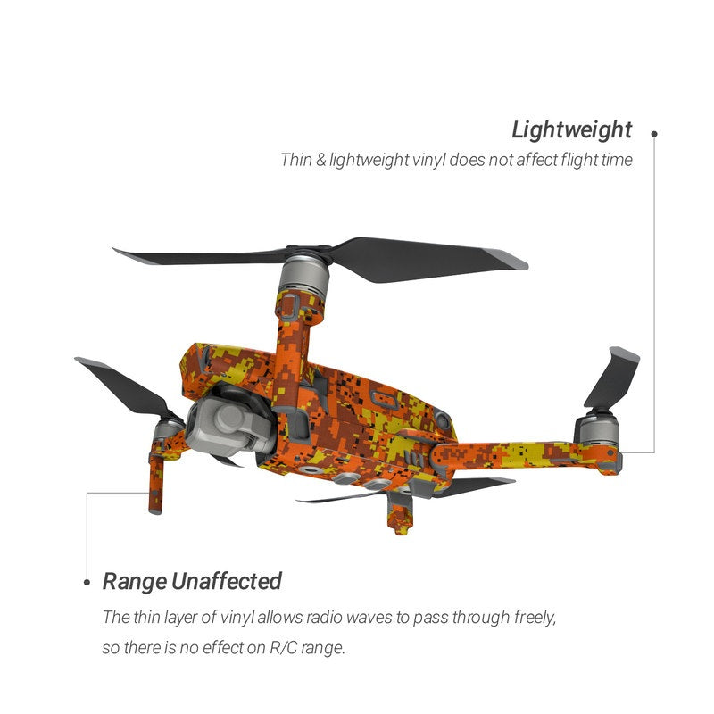 Digital Orange Camo - DJI Mavic 2 Skin