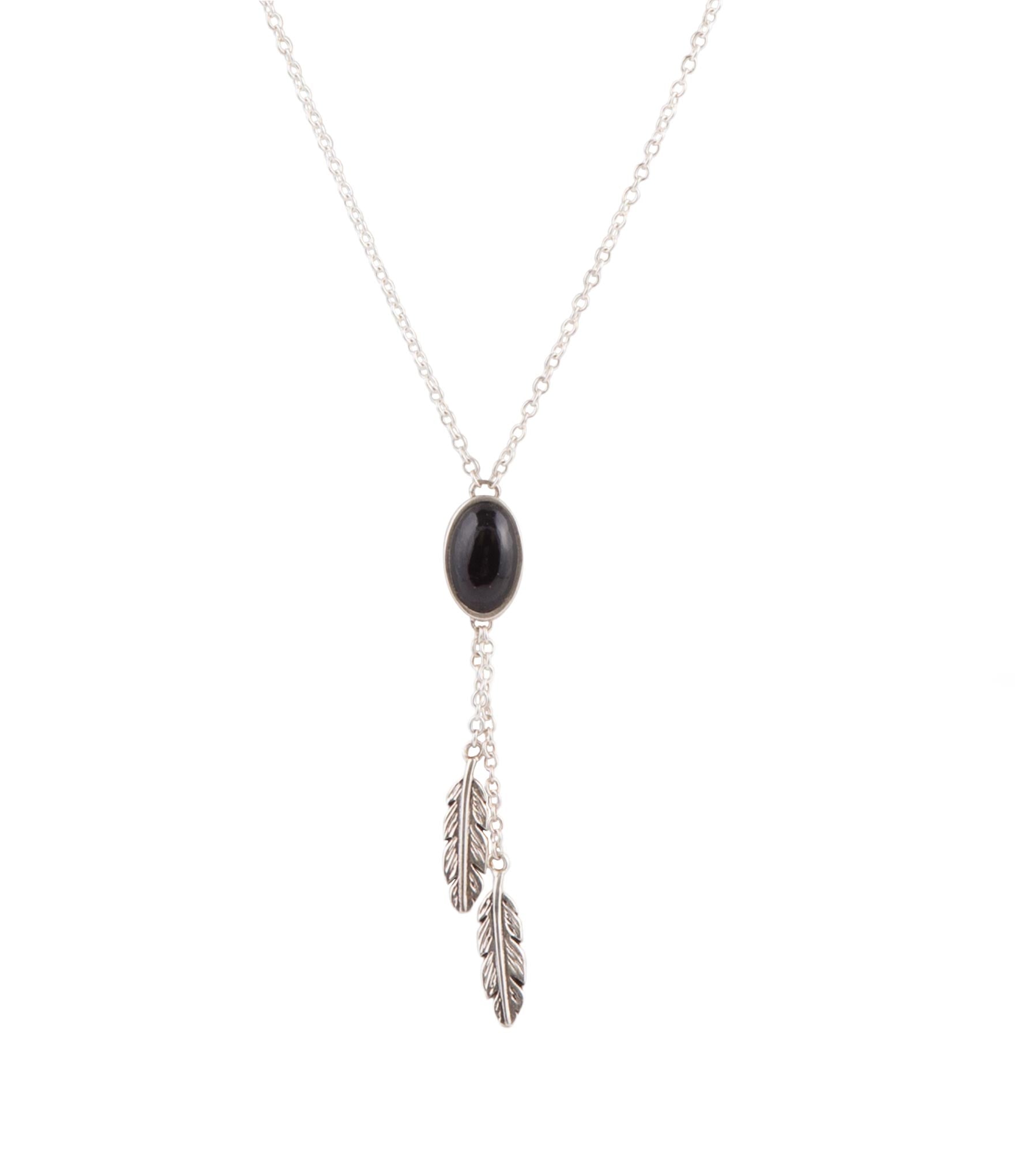 Double Or Nothing Quill Onyx and Sterling Silver Necklace