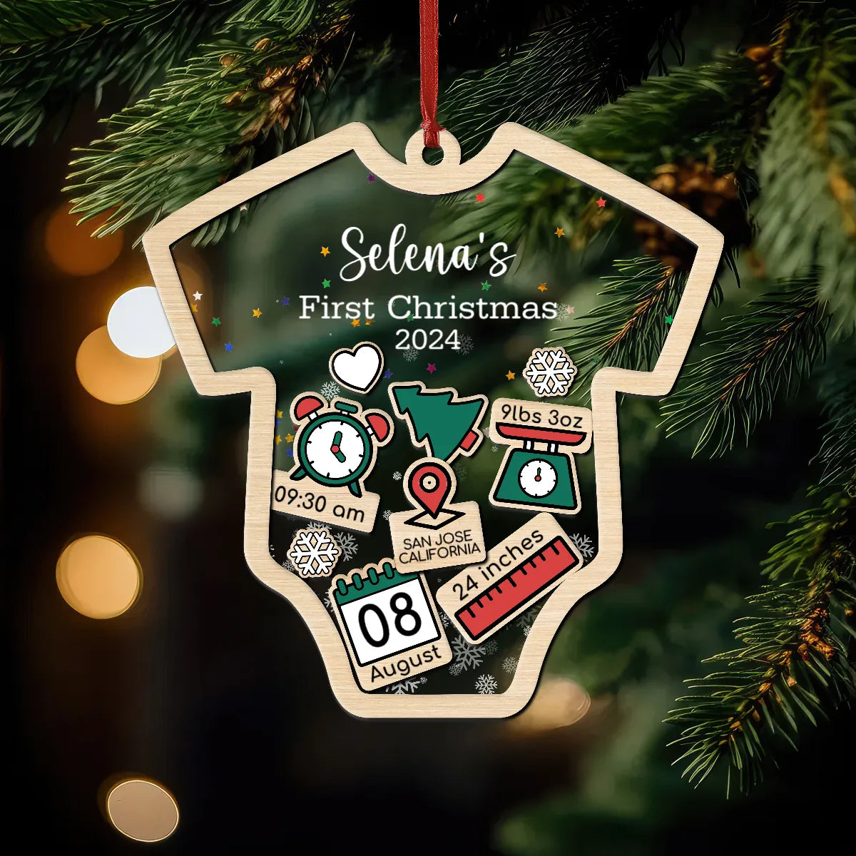 Custom Baby&amp;#39;s First Christmas 2025 Ver .2 - Personalized Shaker Ornament - Customized Baby Name, New 1st Baby Gift, Baby Keepsake, 4D Shake Babies