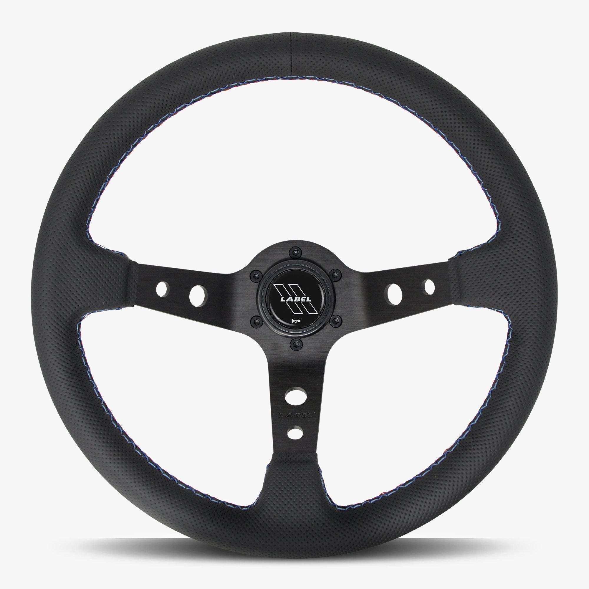 The Daytona | Black Perforated Leather | Black Spoke | Bavarian Stitch