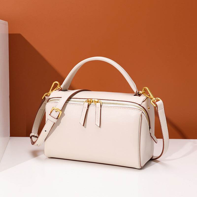 Genuine Leather Original Niche Design Boston Whide Women&amp;#39;s Hand Crossbody Pillow Bag