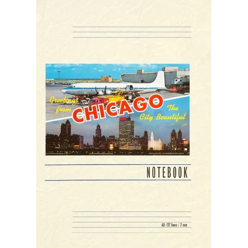 Vintage Lined Notebook Greetings from Chicago, Illinois - Paperback