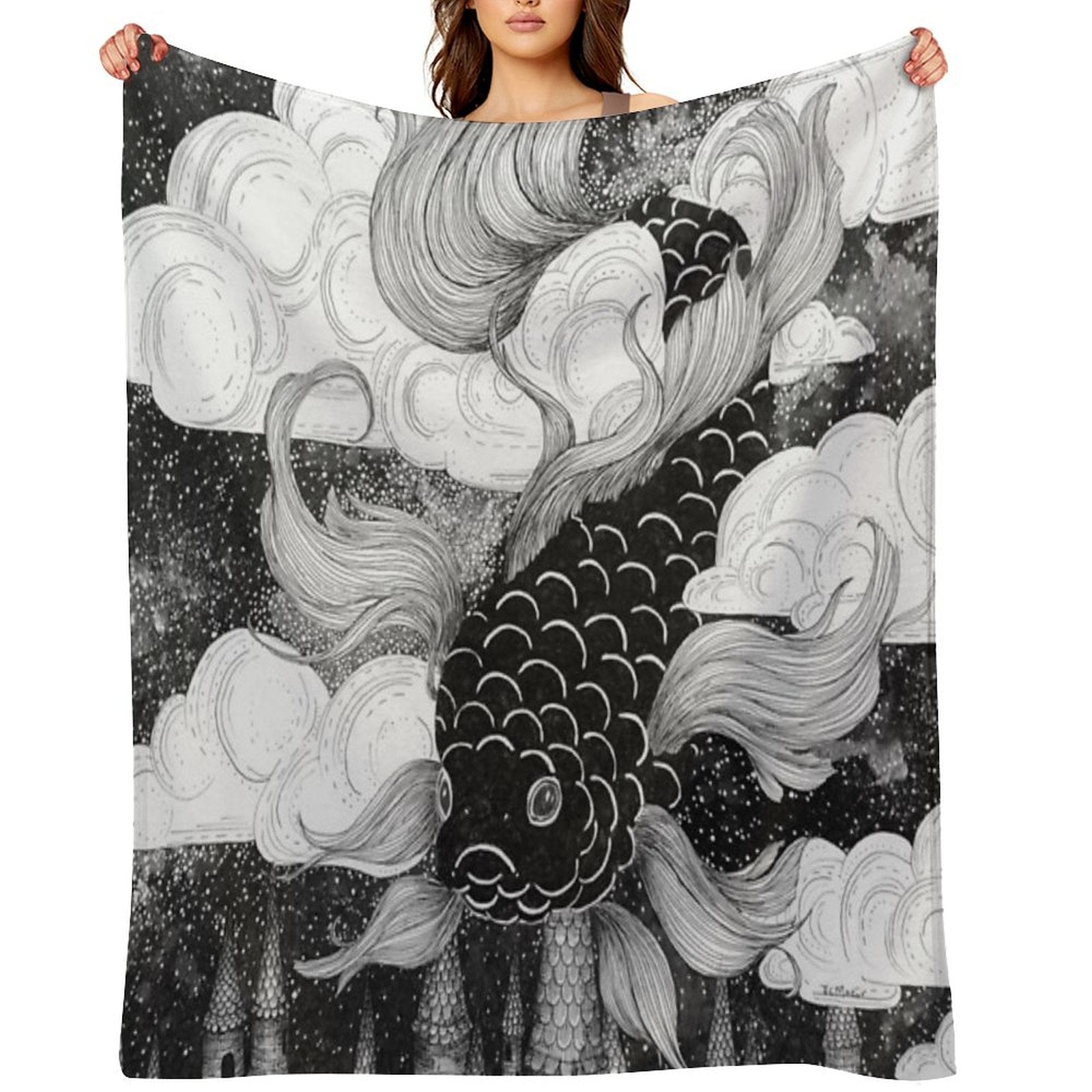 The Sky Fish Throw Blanket