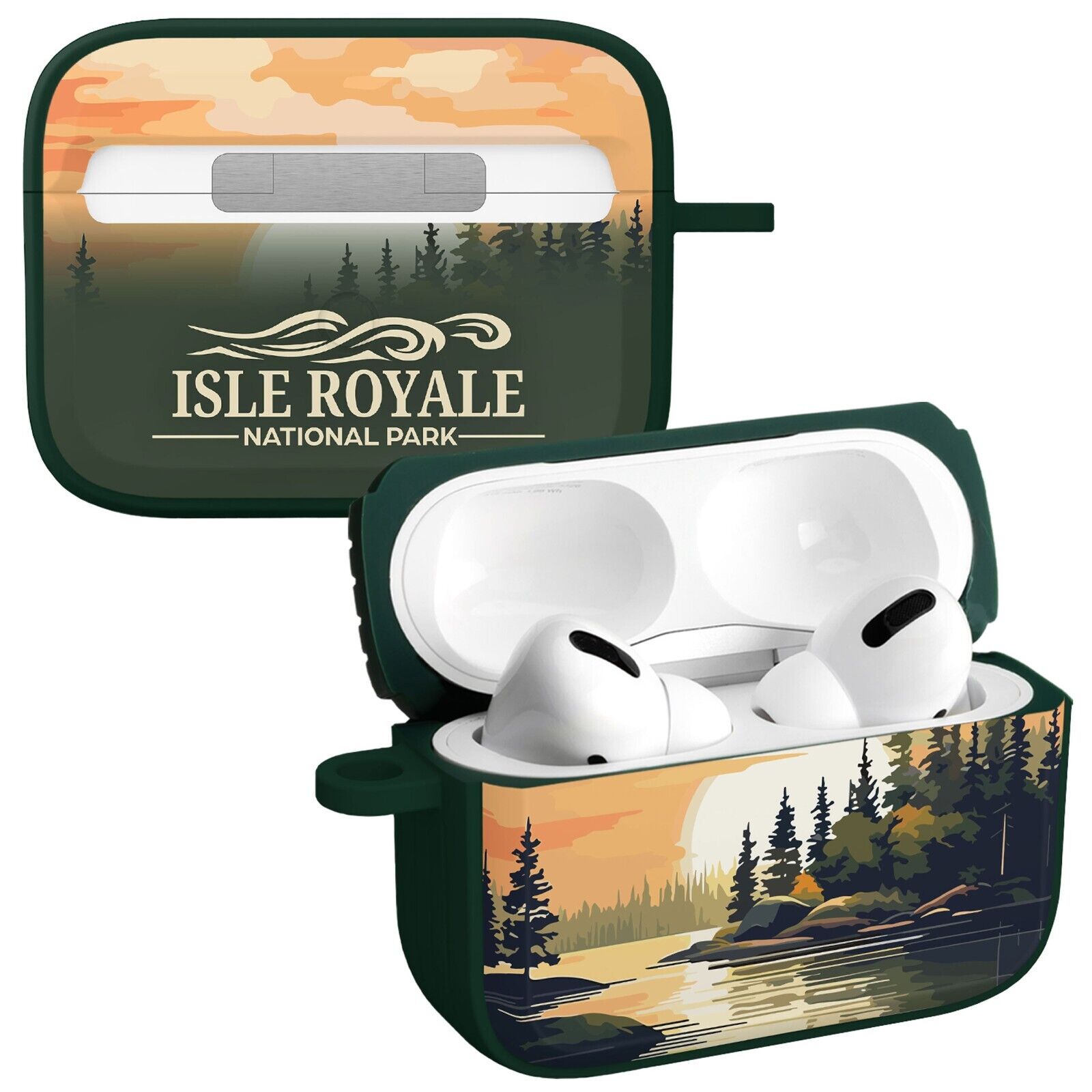 National Parks Isla Royale HDX Apple Airpods Pro 1 &amp;amp; 2 Case Cover
