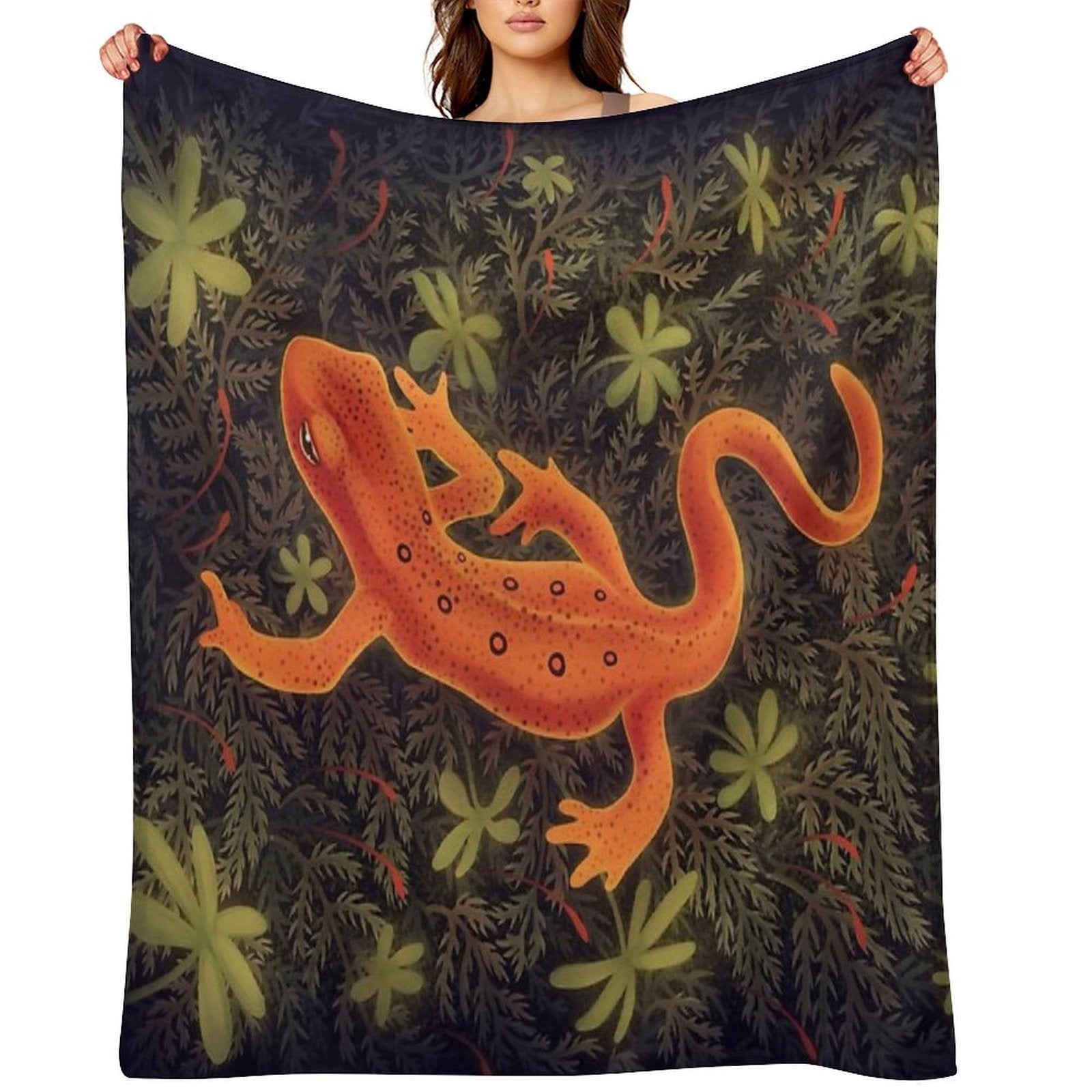 Red Spotted Newt Throw Blanket