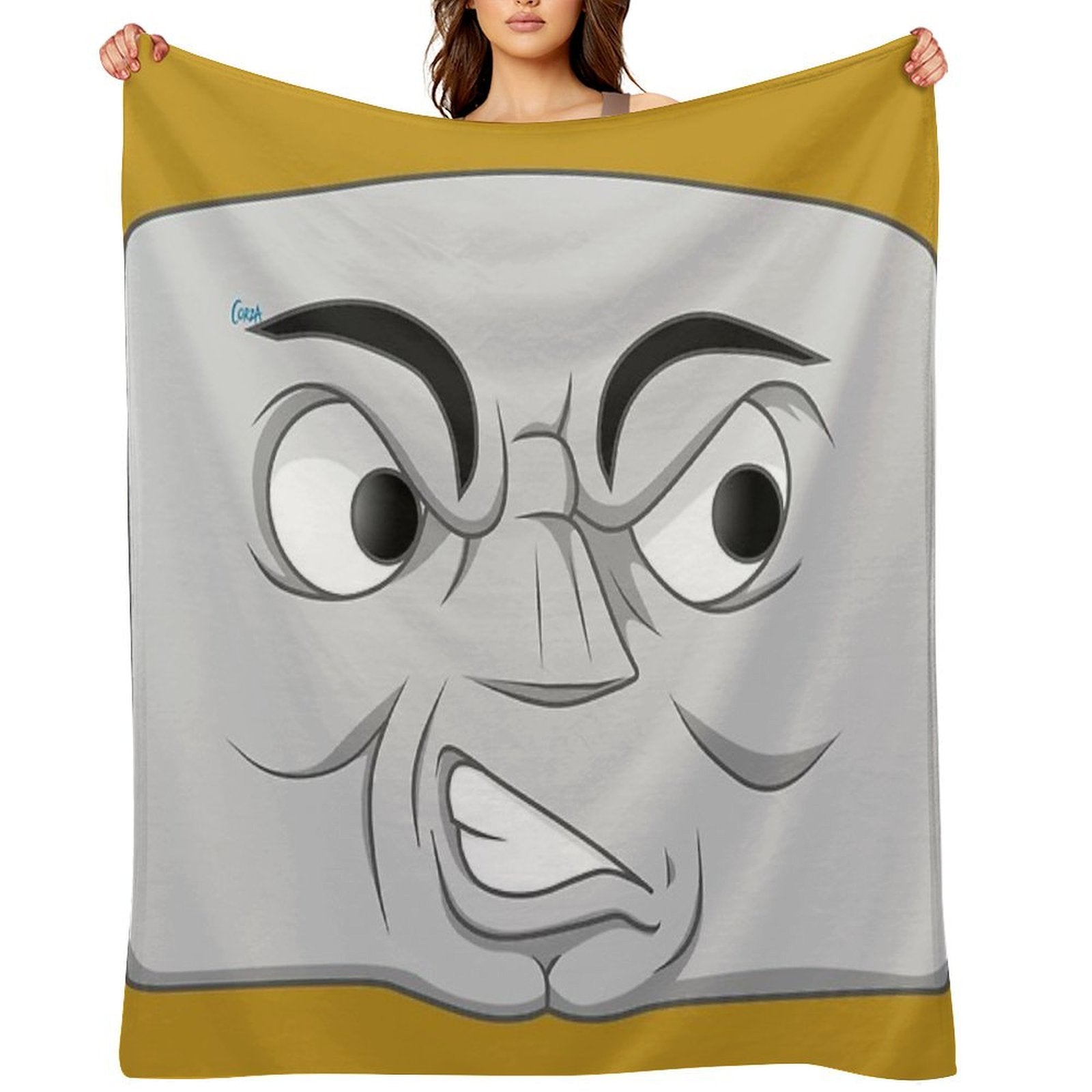 Diesel 10 (angry Face) Throw Blanket
