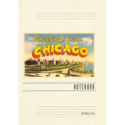 Vintage Lined Notebook Greetings from Chicago, Illinois - Paperback