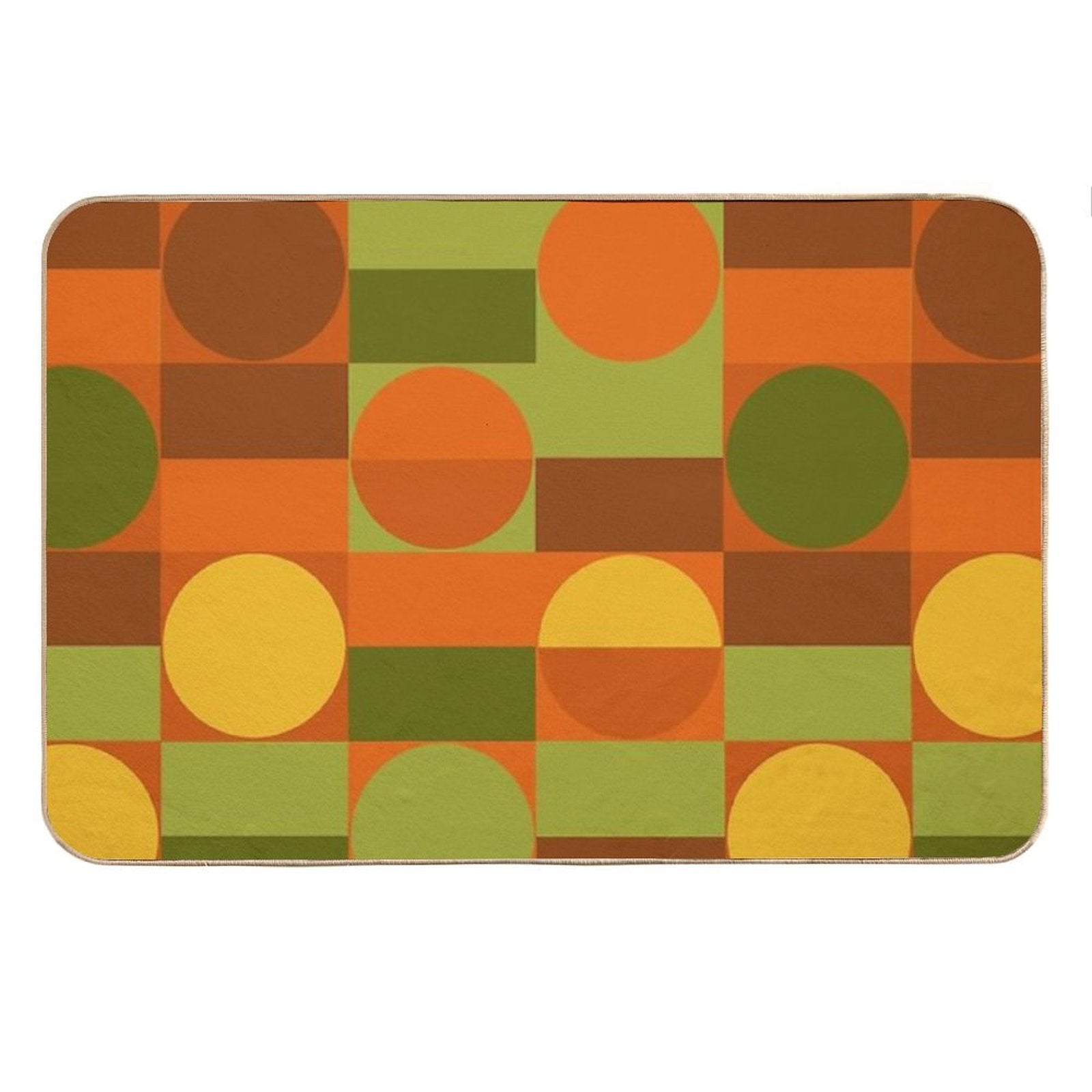 70&amp;#39;s Retro Colors Mid-Century Modern Bath Mat