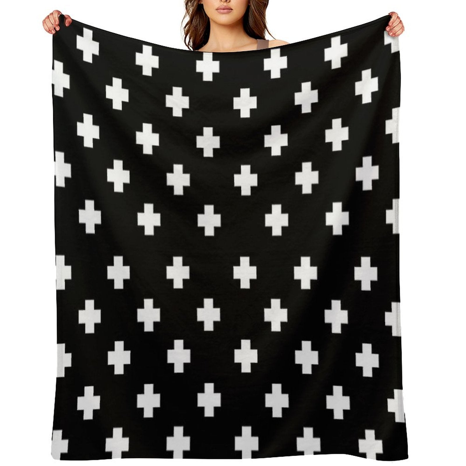 Swiss Cross Pattern Throw Blanket