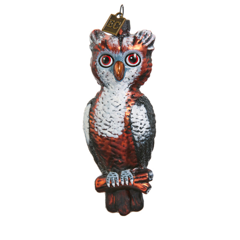 4.75&amp;quot; Give A Hoot Glass Ornament by Eric Cortina