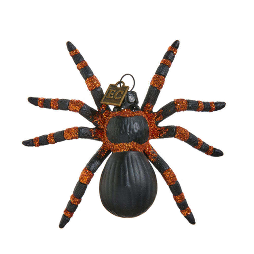 Along Came A Spider Glass Ornament by Eric Cortina