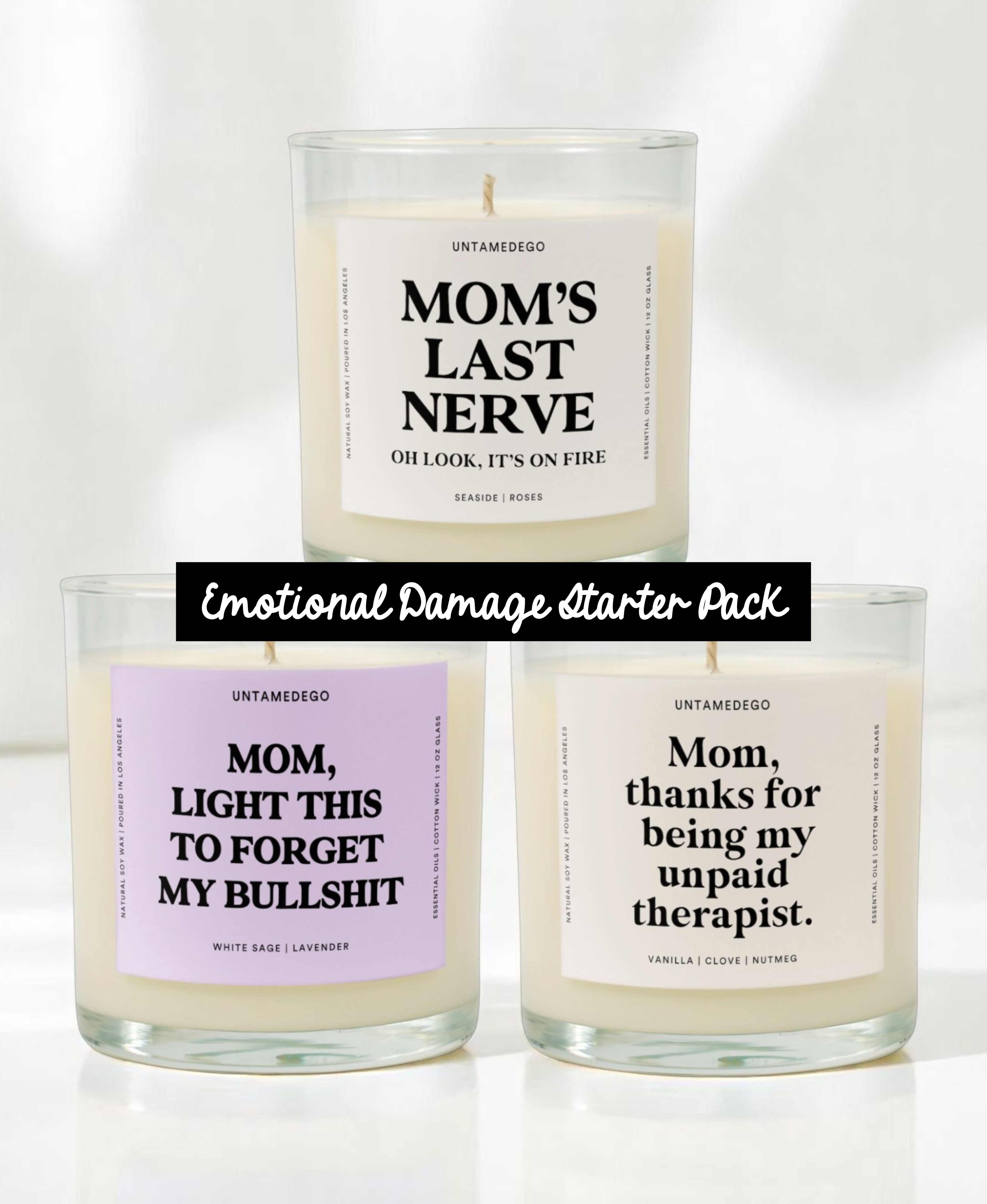 Emotional Damage Starter Pack Trio Candle Bundle