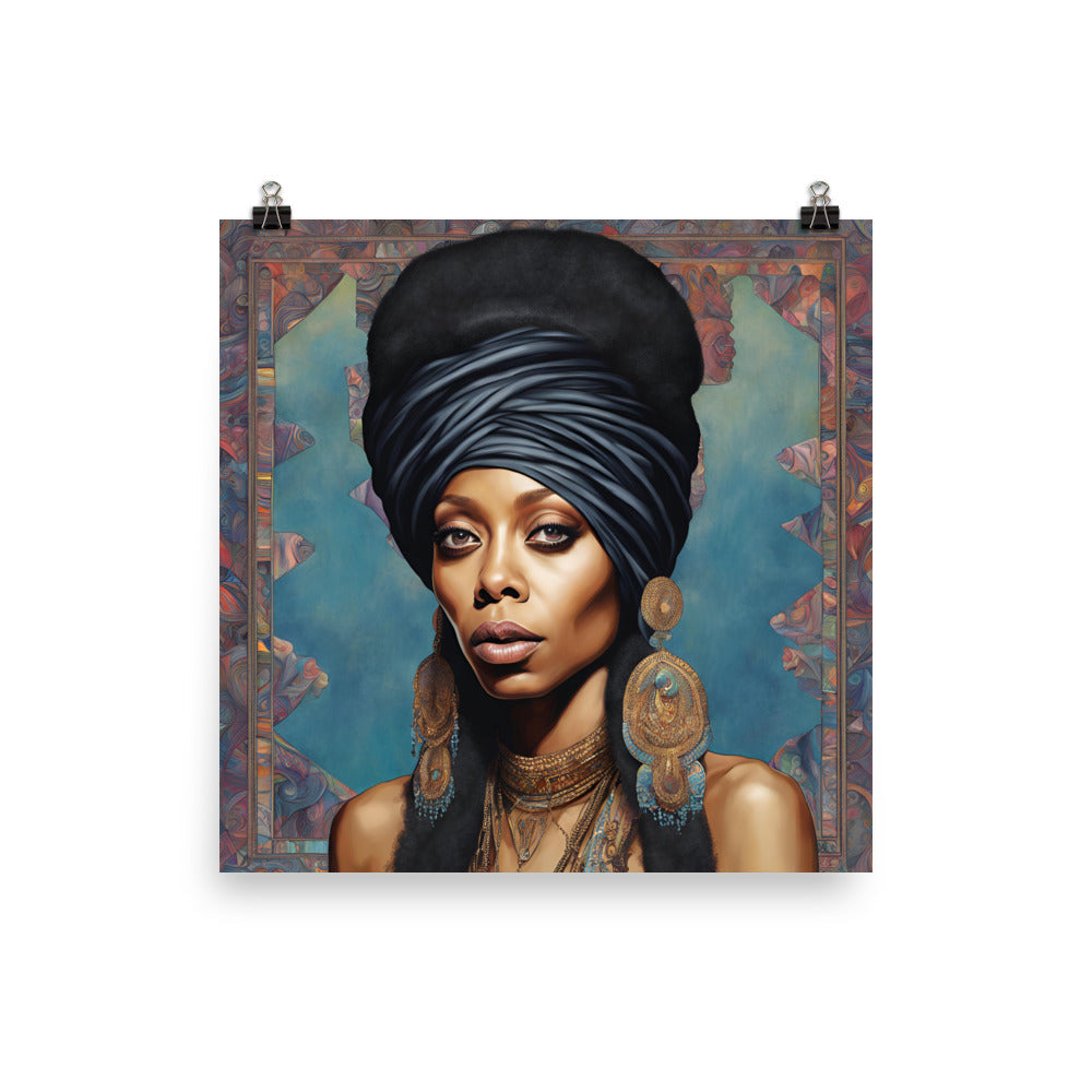 Erykah Badu Portrait on Matte Paper Poster