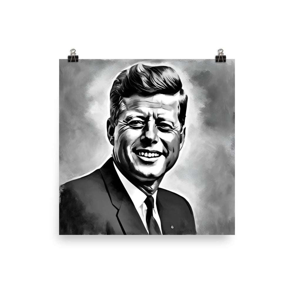 John F. Kennedy Portrait on Matte Paper Poster