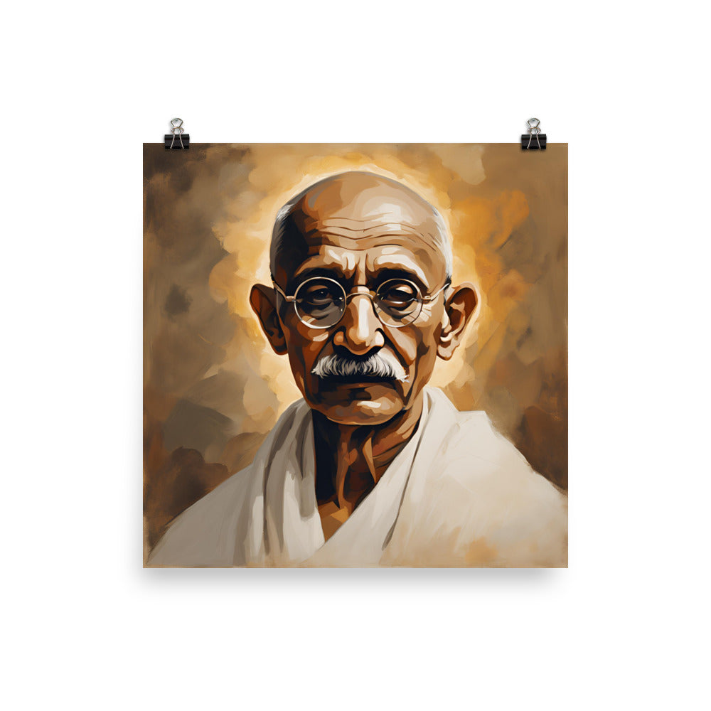 Mahatma Gandhi Portrait on Matte Paper Poster
