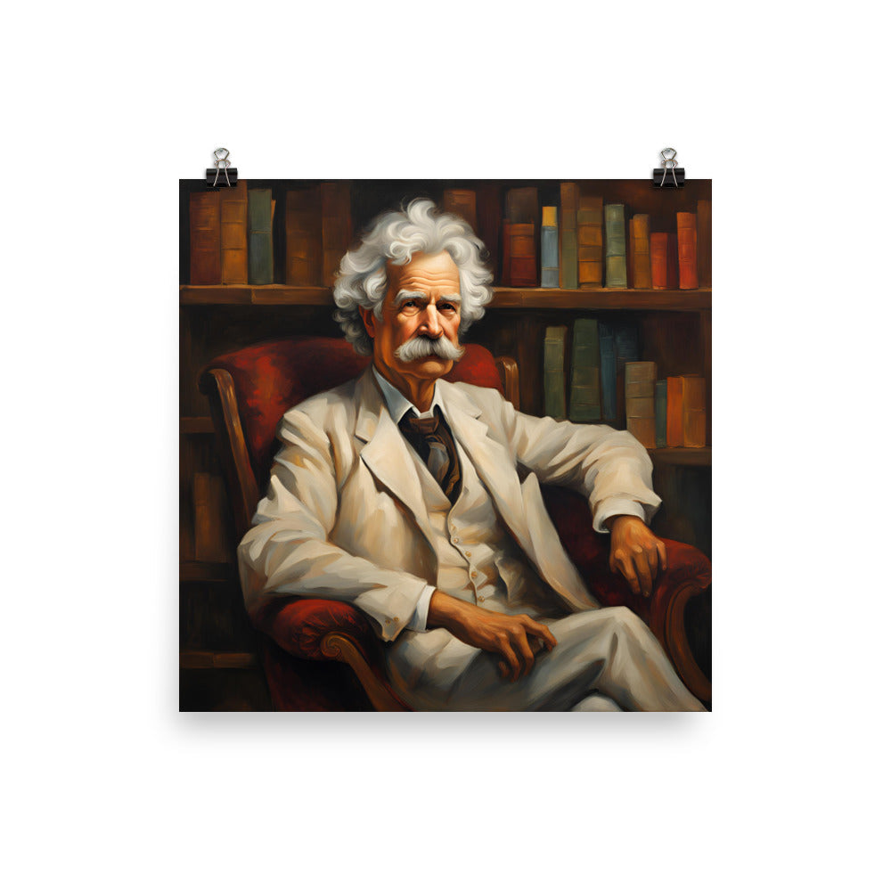 Mark Twain Portrait on Matte Paper Poster
