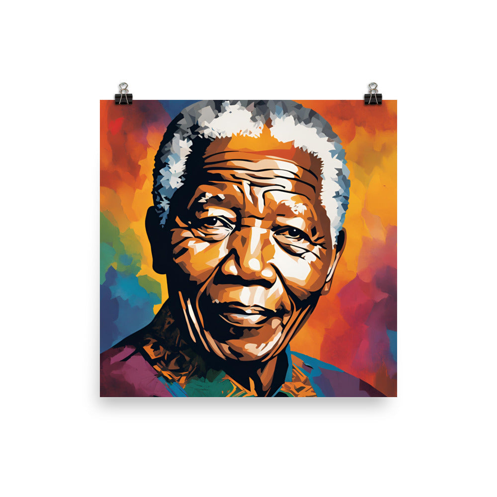 Nelson Mandela Portrait on Matte Paper Poster