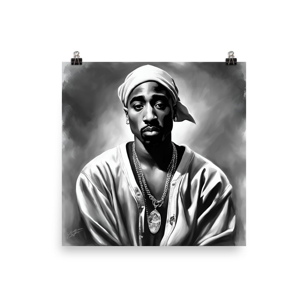 Tupac Portrait on Matte Paper Poster