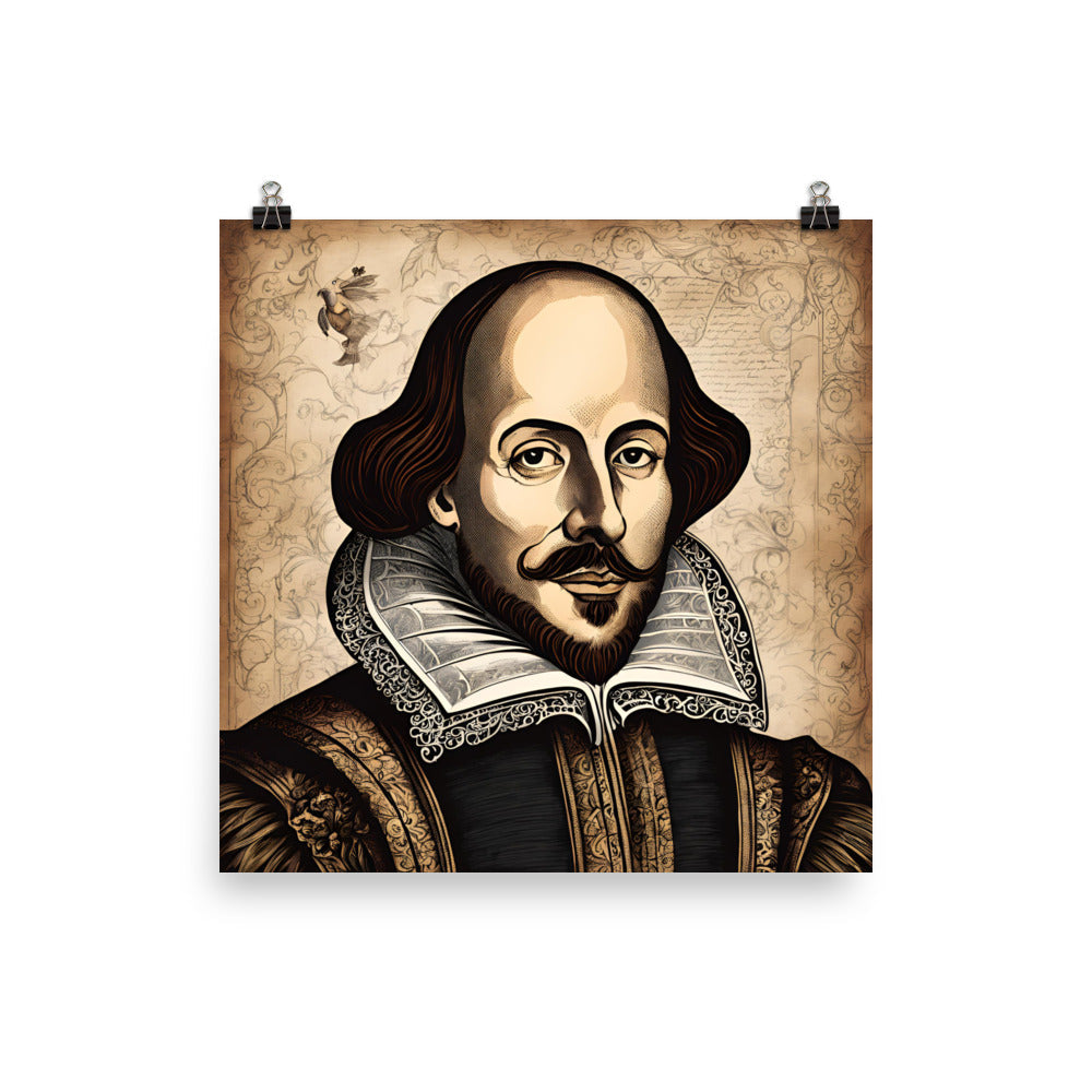 William Shakespeare Portrait on Matte Paper Poster