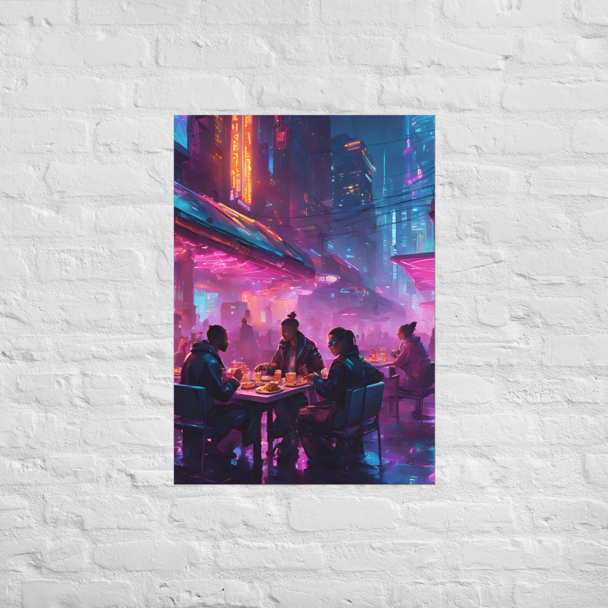 Neon Bites 4 Matte Paper Poster